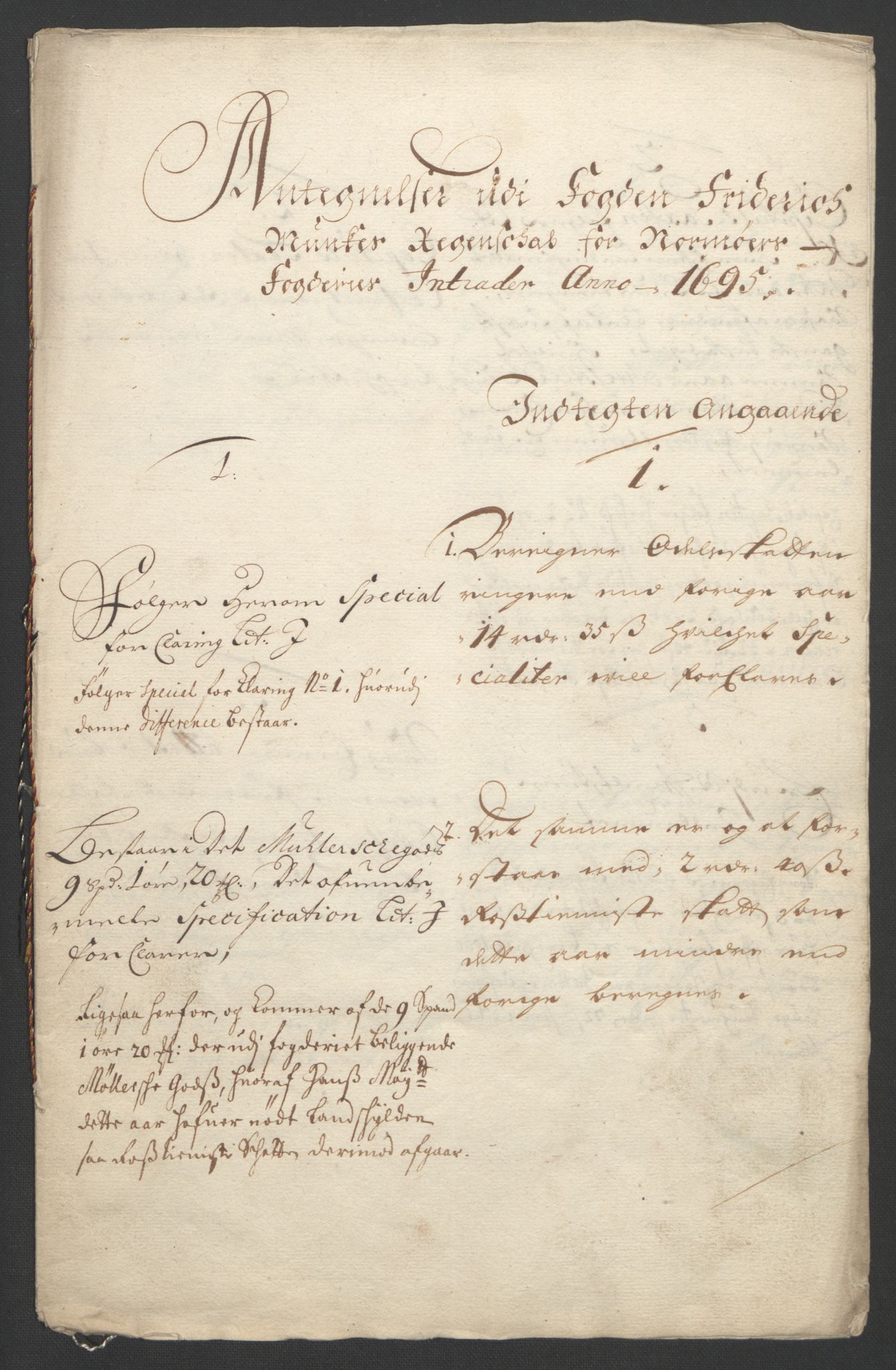Rentekammeret inntil 1814, Reviderte regnskaper, Fogderegnskap, RA/EA-4092/R56/L3736: Fogderegnskap Nordmøre, 1694-1696, p. 312