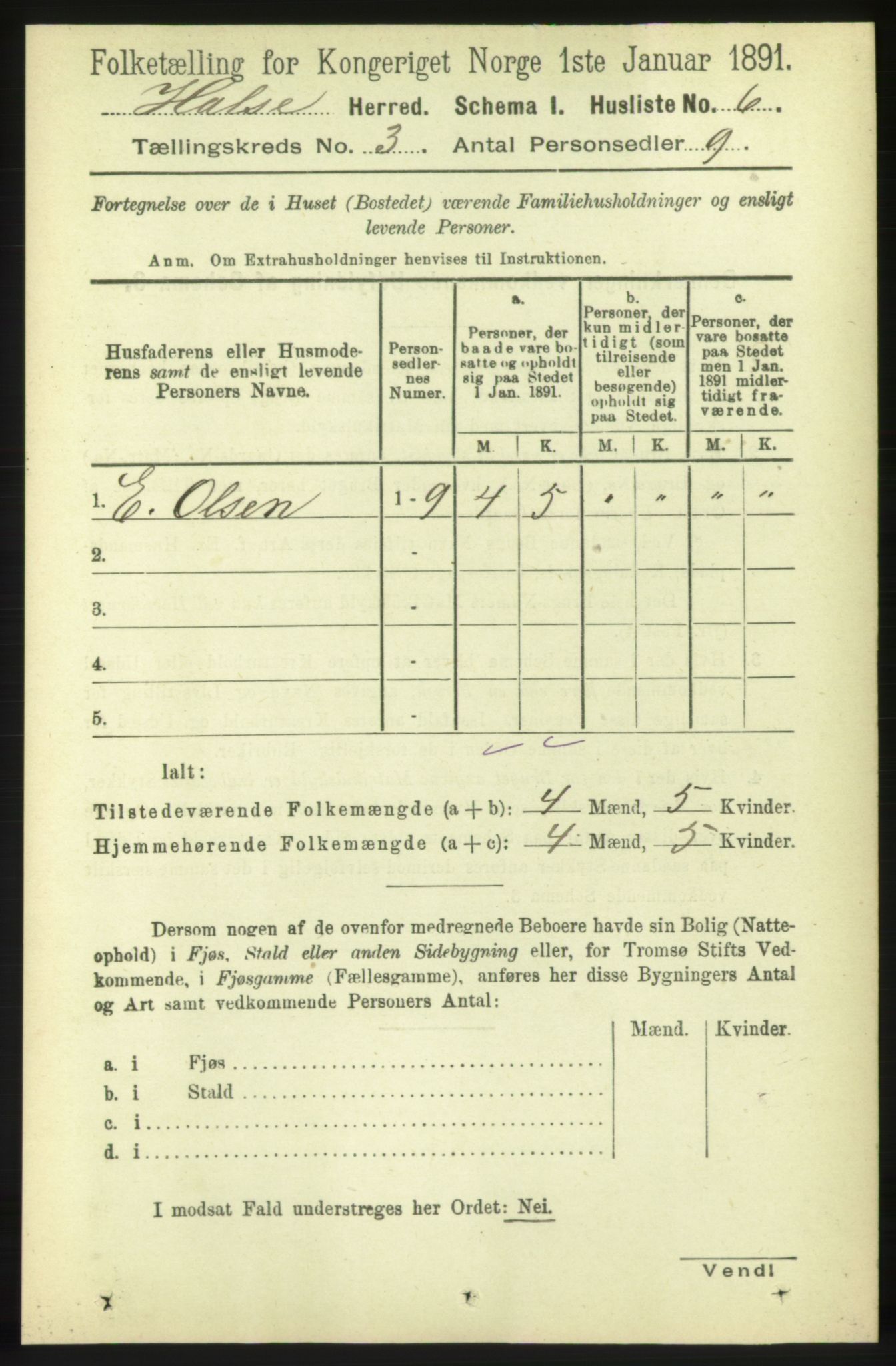 RA, 1891 census for 1571 Halsa, 1891, p. 432