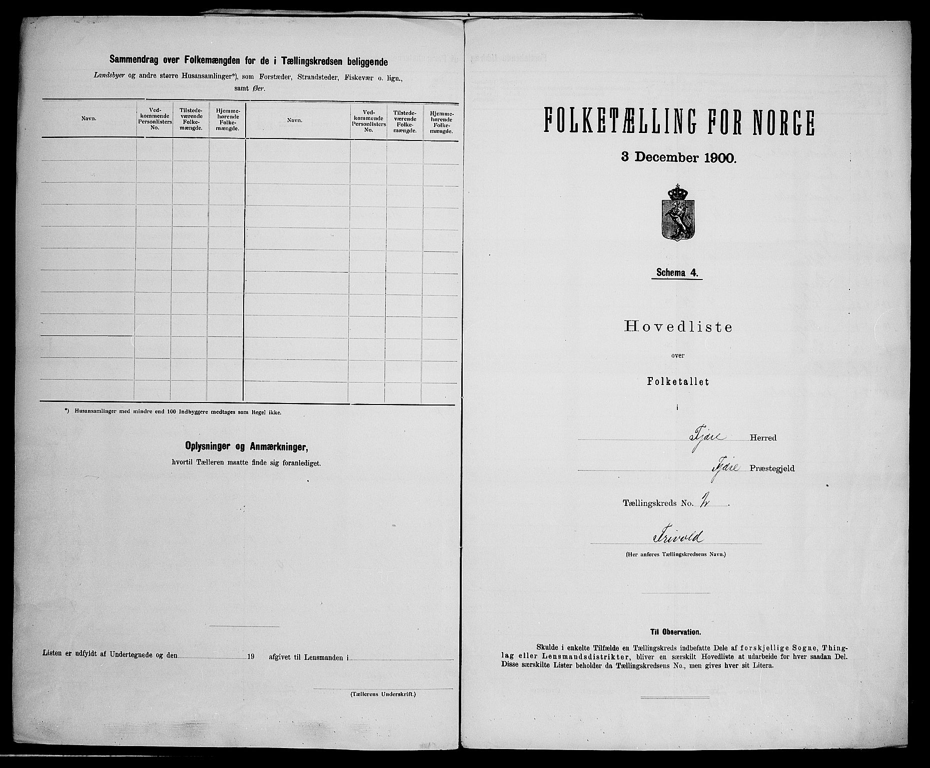 SAK, 1900 census for Fjære, 1900, p. 23