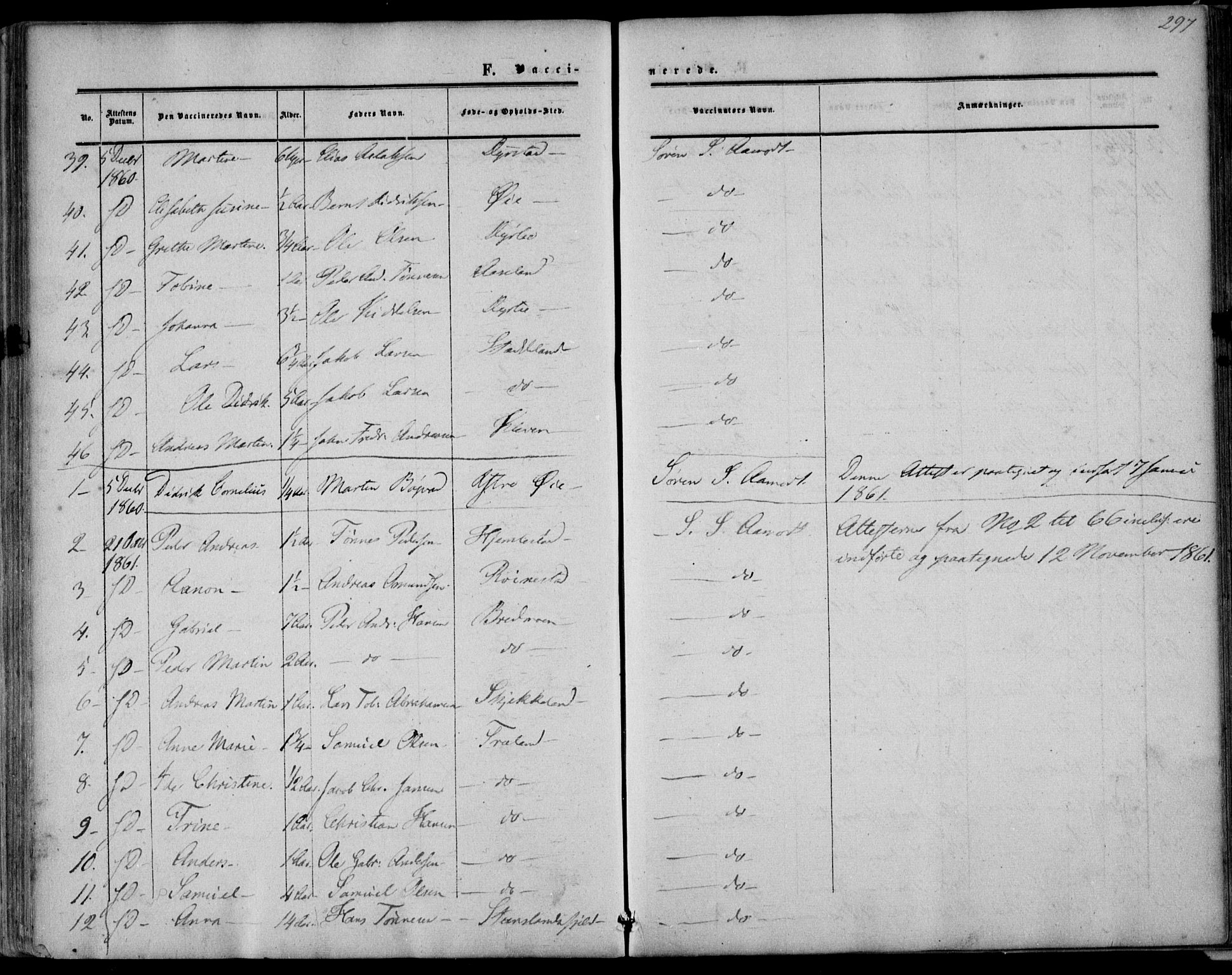 Kvinesdal sokneprestkontor, AV/SAK-1111-0026/F/Fa/Fab/L0006: Parish register (official) no. A 6, 1857-1869, p. 297