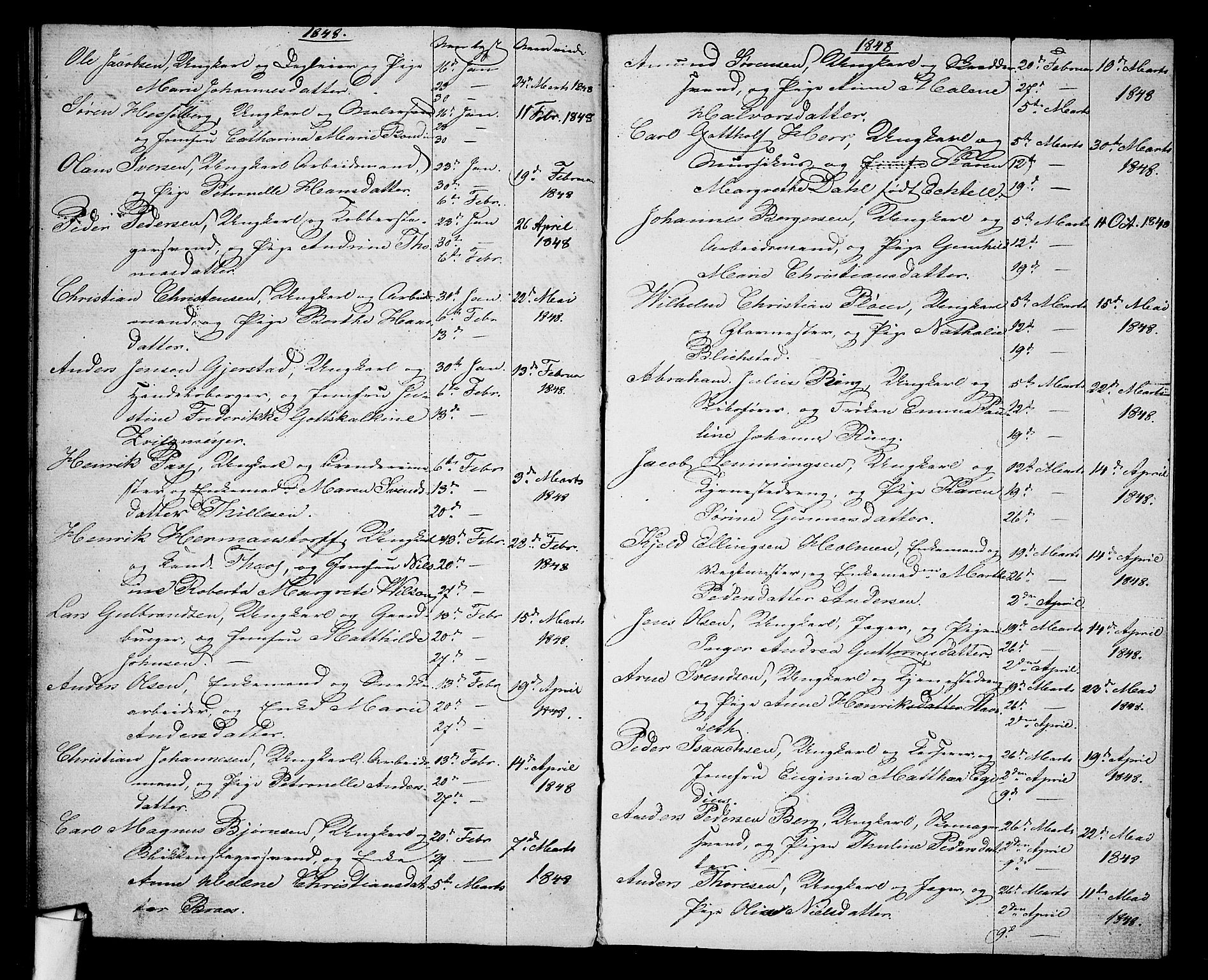 Oslo domkirke Kirkebøker, AV/SAO-A-10752/H/Ha/L0001: Banns register no. 1, 1837-1849