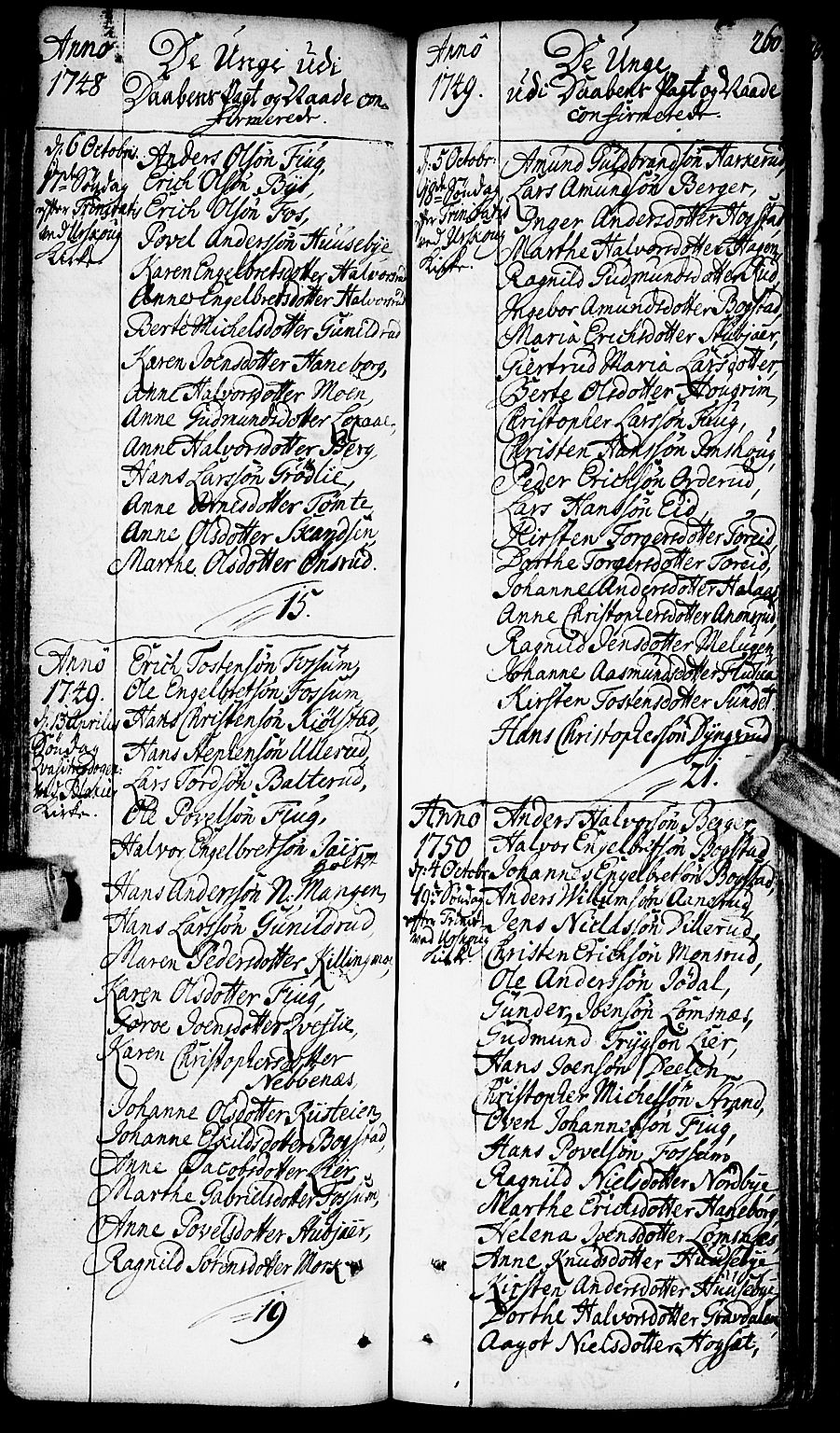 Aurskog prestekontor Kirkebøker, AV/SAO-A-10304a/F/Fa/L0002: Parish register (official) no. I 2, 1735-1766, p. 260