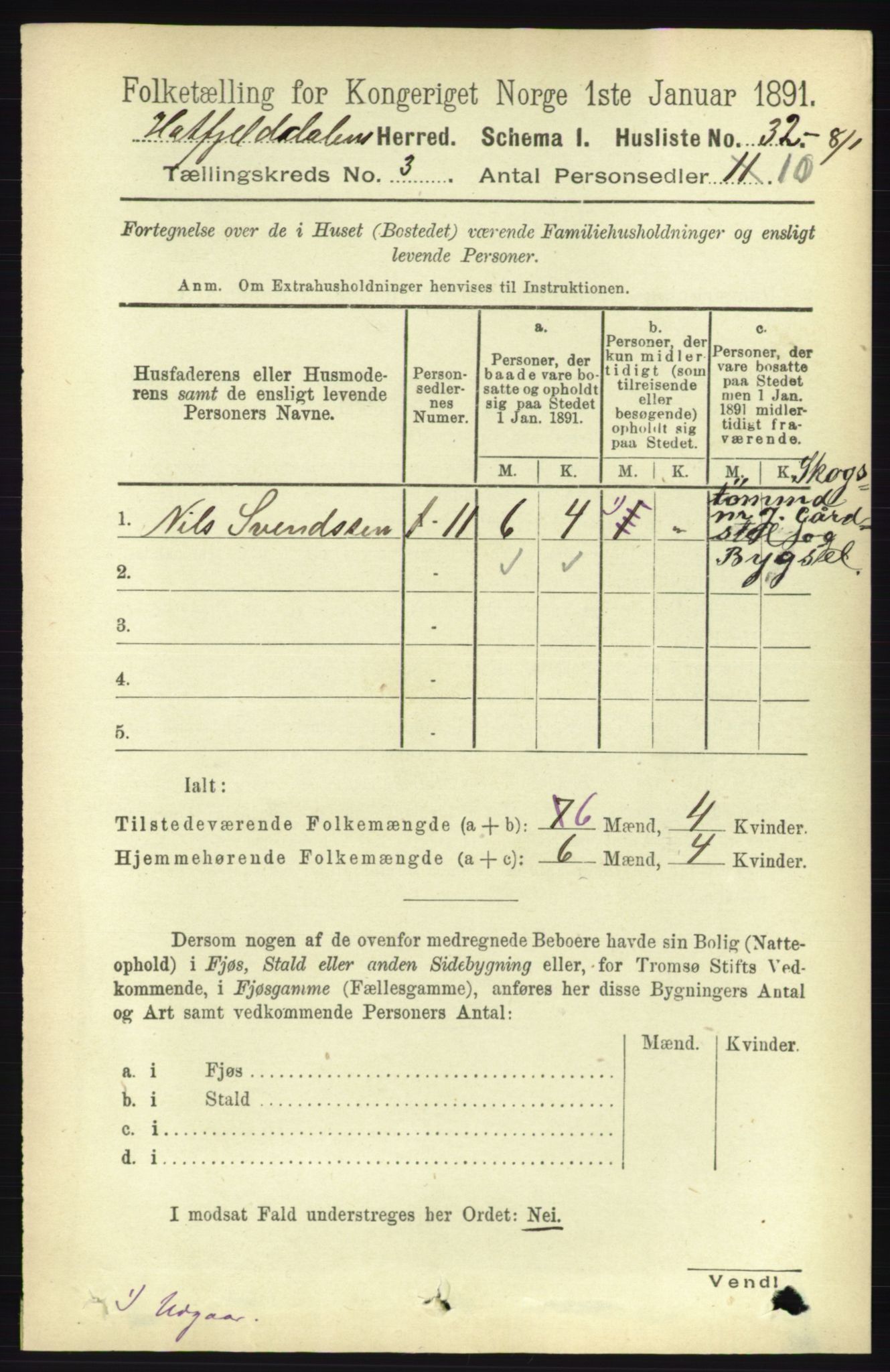 RA, 1891 census for 1826 Hattfjelldal, 1891, p. 629