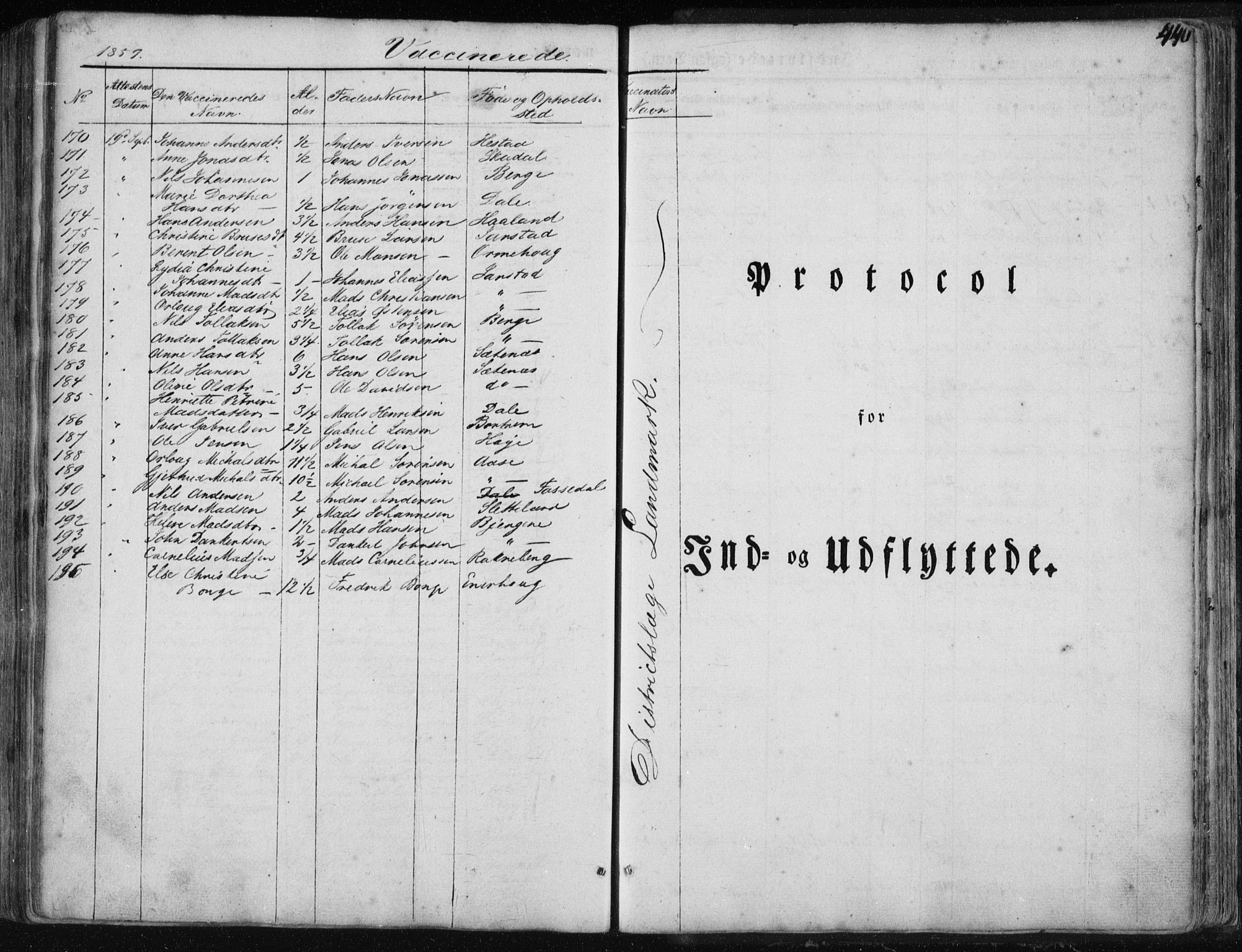 Fjaler sokneprestembete, SAB/A-79801/H/Haa/Haaa/L0006: Parish register (official) no. A 6, 1835-1884, p. 440