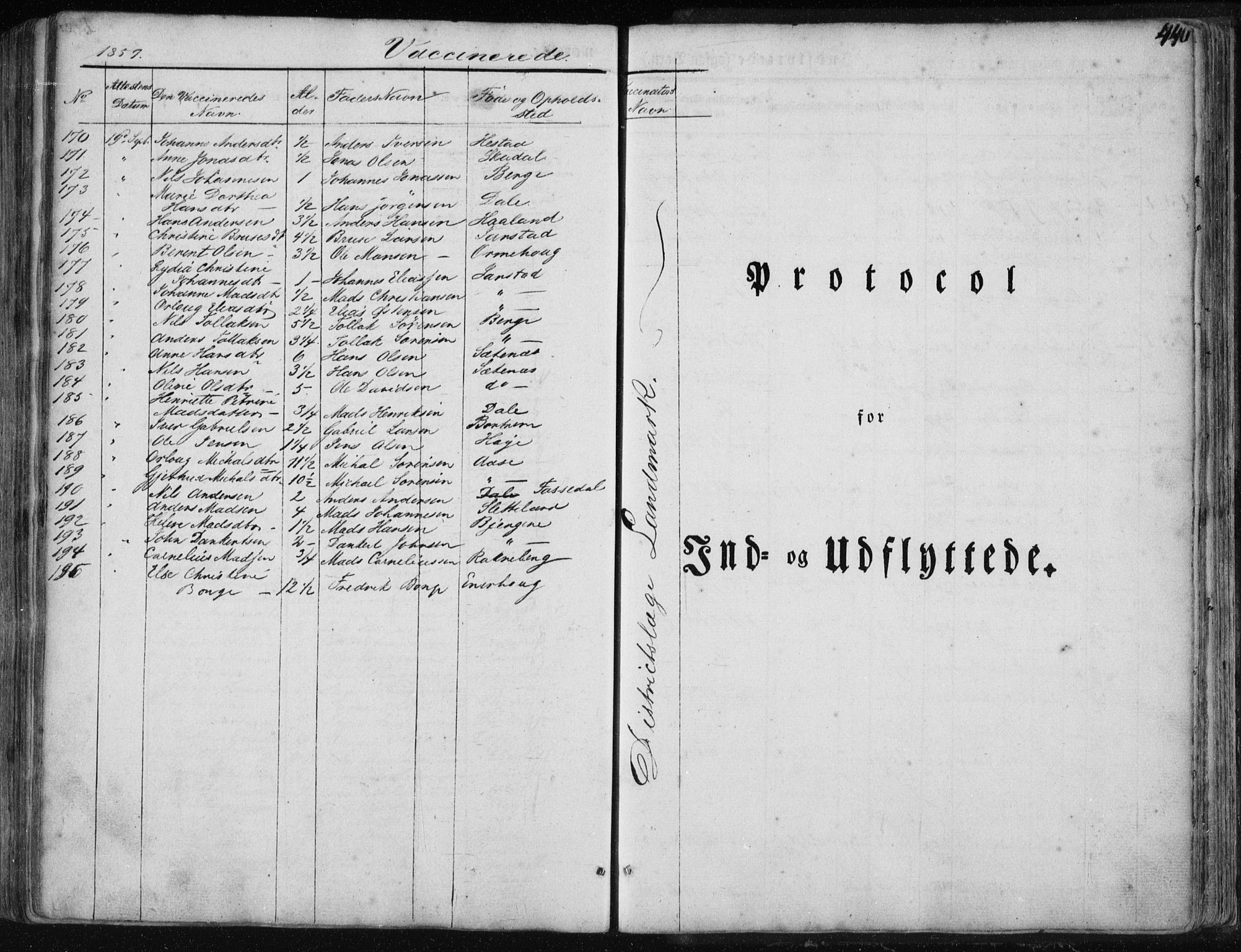 Fjaler sokneprestembete, AV/SAB-A-79801/H/Haa/Haaa/L0006: Parish register (official) no. A 6, 1835-1884, p. 440