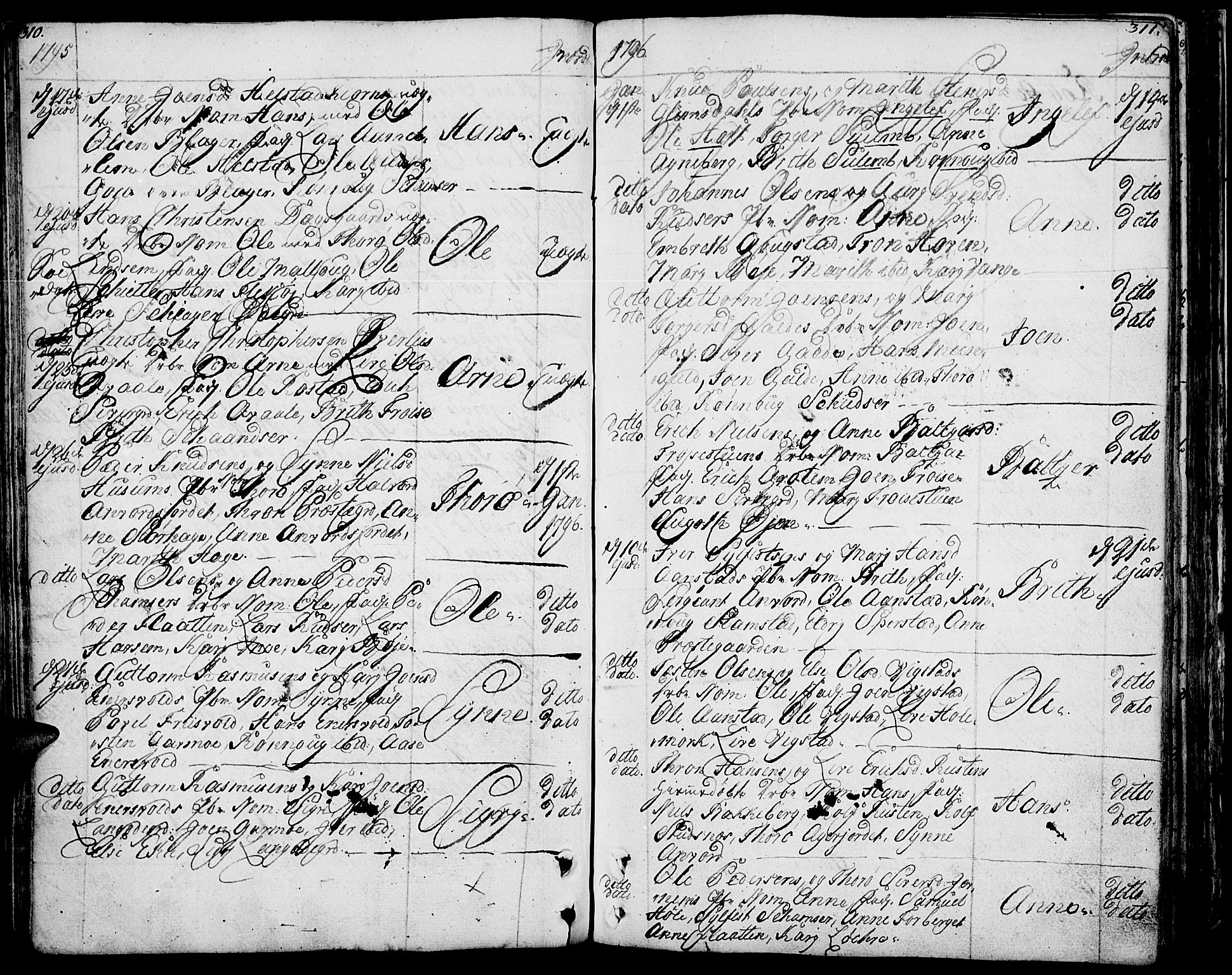 Lom prestekontor, AV/SAH-PREST-070/K/L0002: Parish register (official) no. 2, 1749-1801, p. 310-311