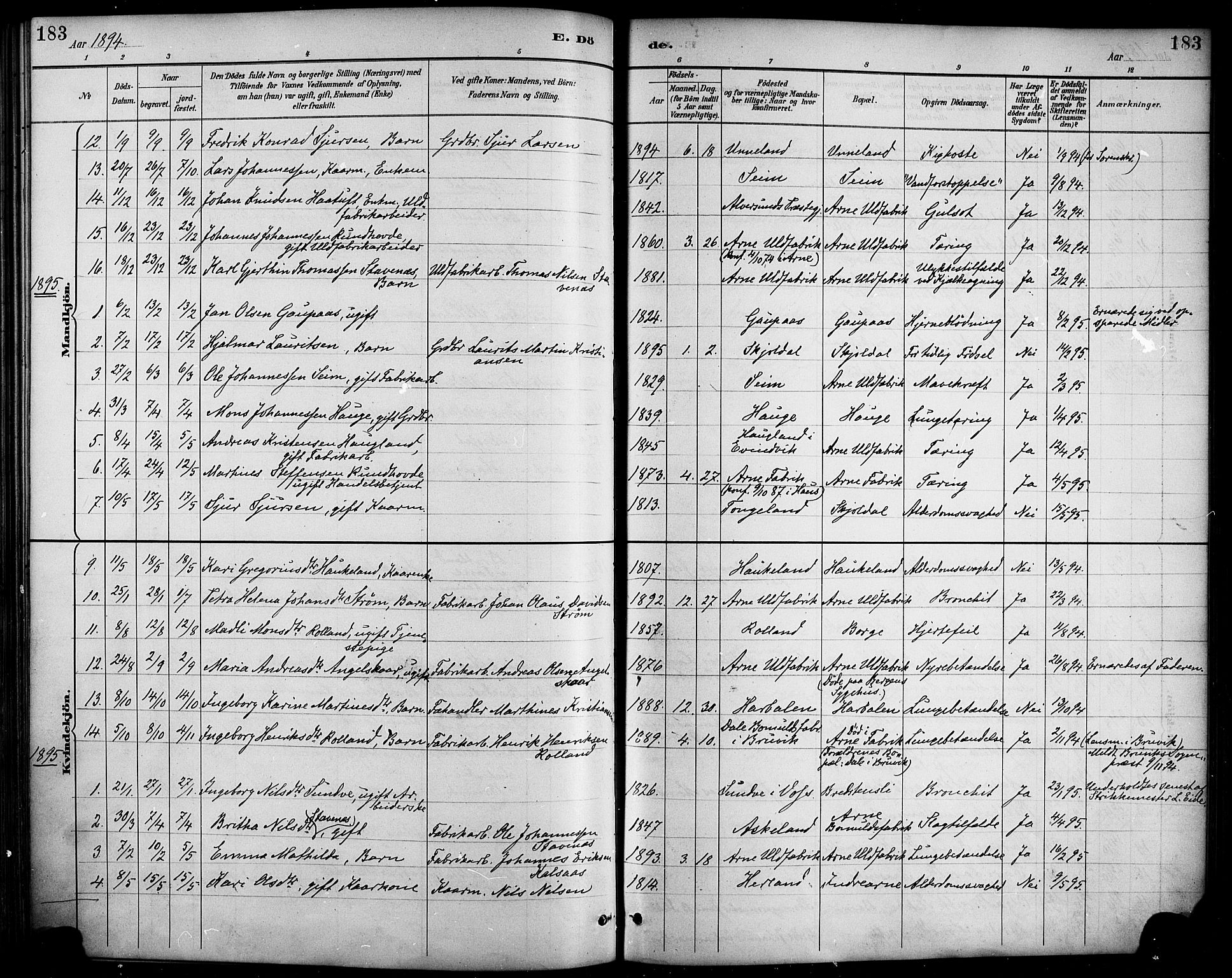 Haus sokneprestembete, AV/SAB-A-75601/H/Haa/Haad/L0001: Parish register (official) no. D 1, 1887-1898, p. 183