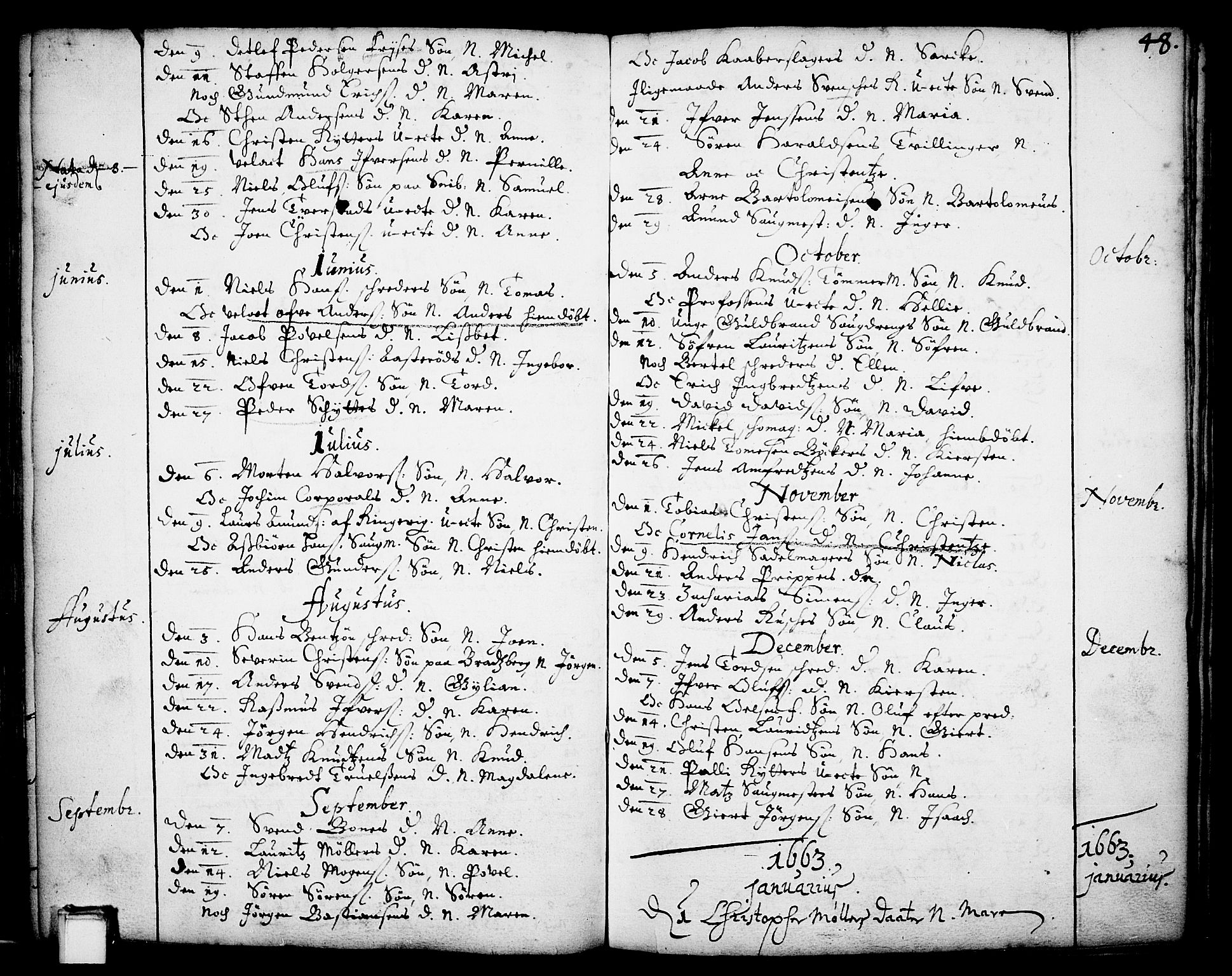 Skien kirkebøker, SAKO/A-302/F/Fa/L0001: Parish register (official) no. 1, 1659-1679, p. 48