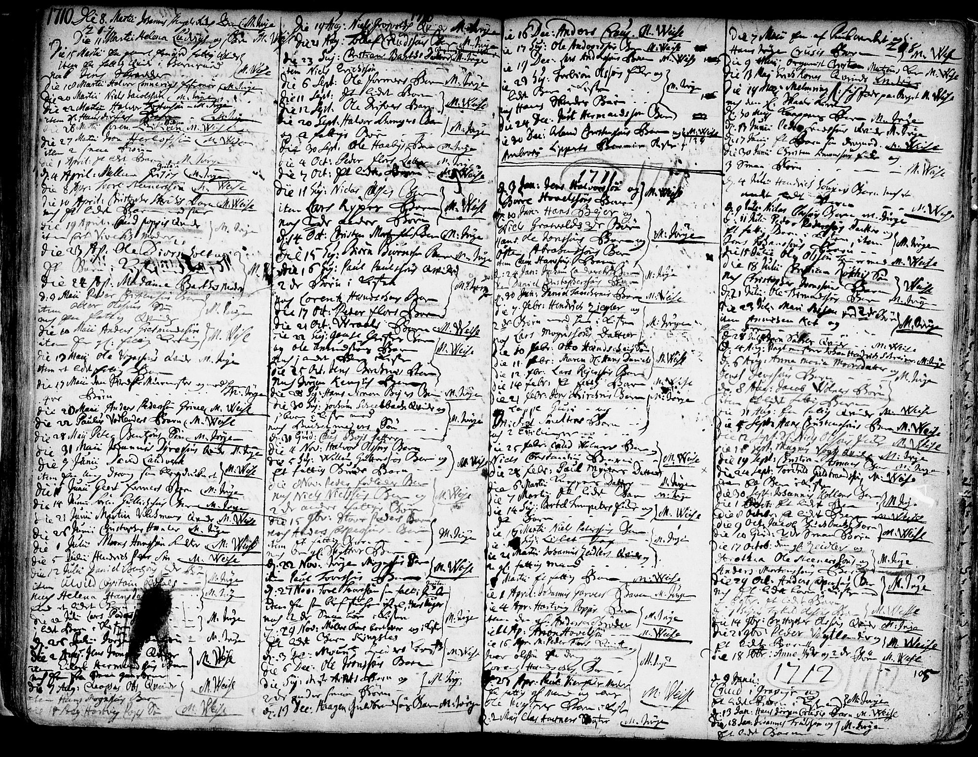 Kongsberg kirkebøker, SAKO/A-22/F/Fa/L0001: Parish register (official) no. I 1, 1696-1720, p. 217-218