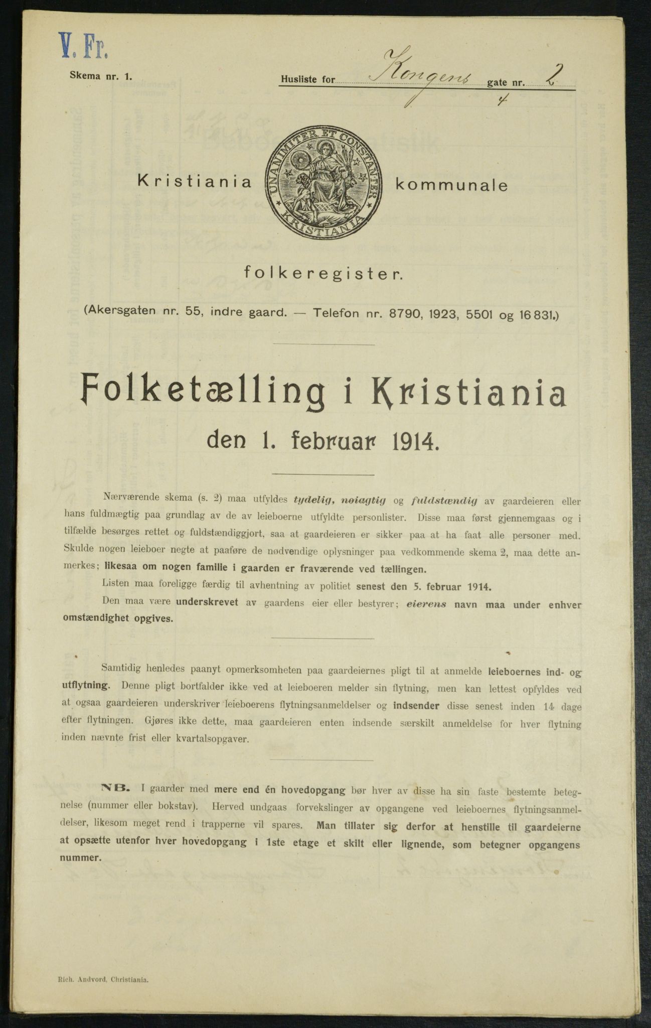 OBA, Municipal Census 1914 for Kristiania, 1914, p. 52391