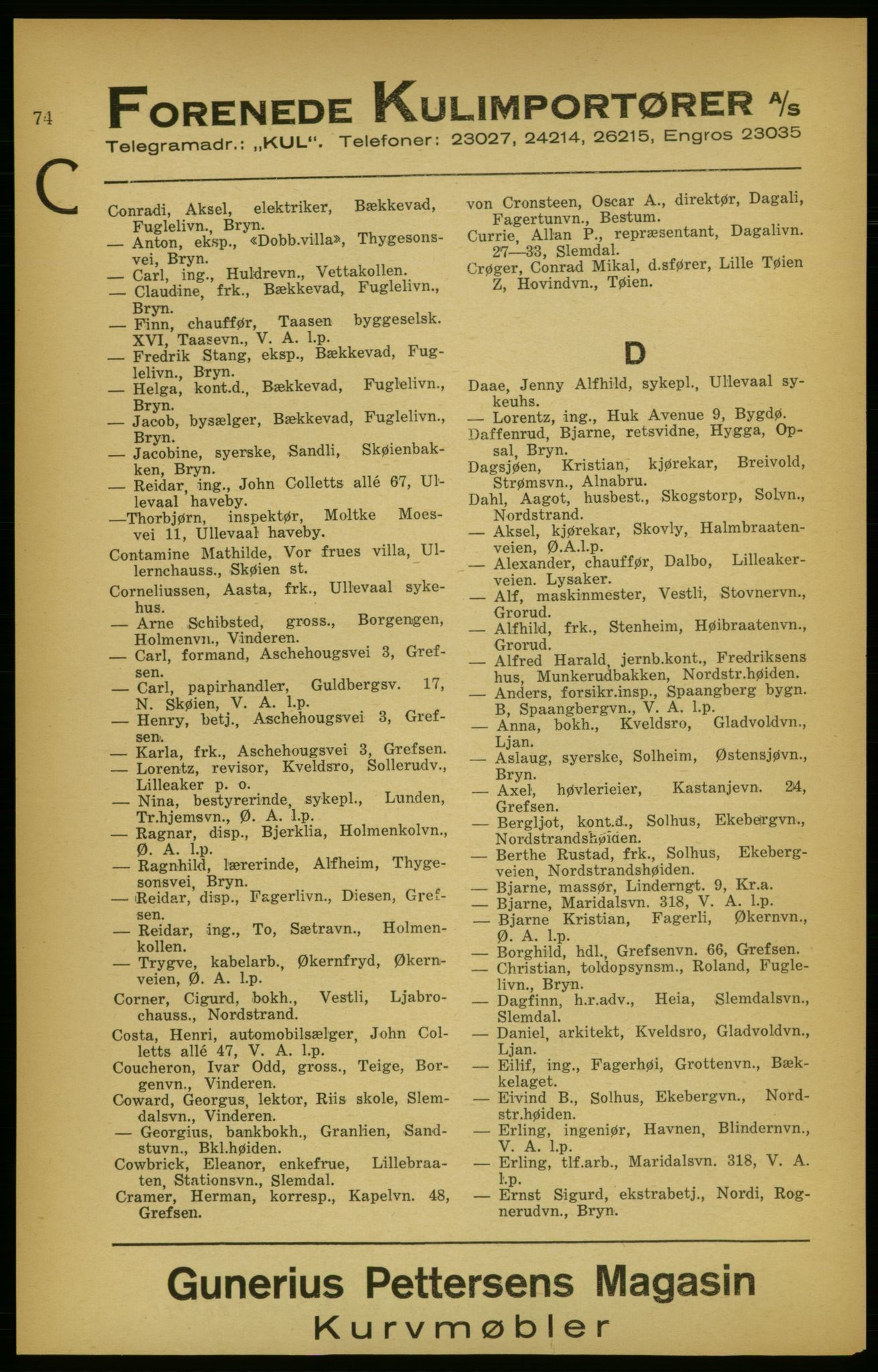 Aker adressebok/adressekalender, PUBL/001/A/003: Akers adressekalender, 1924-1925, p. 74
