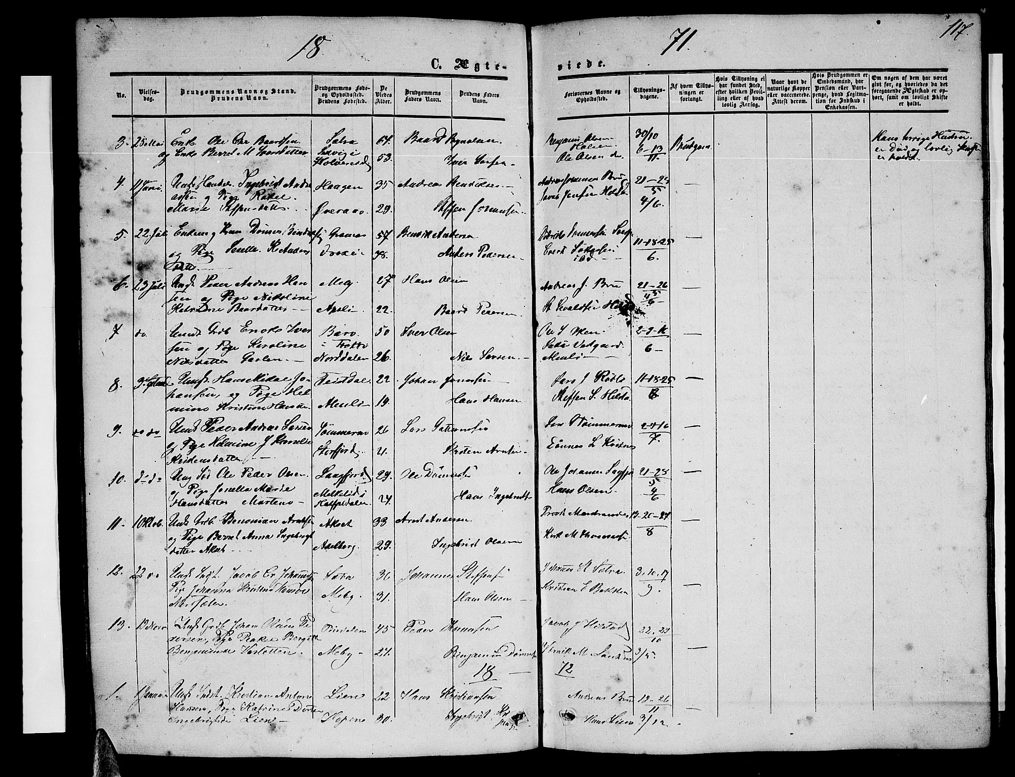 Ministerialprotokoller, klokkerbøker og fødselsregistre - Nordland, AV/SAT-A-1459/814/L0229: Parish register (copy) no. 814C02, 1859-1883, p. 117