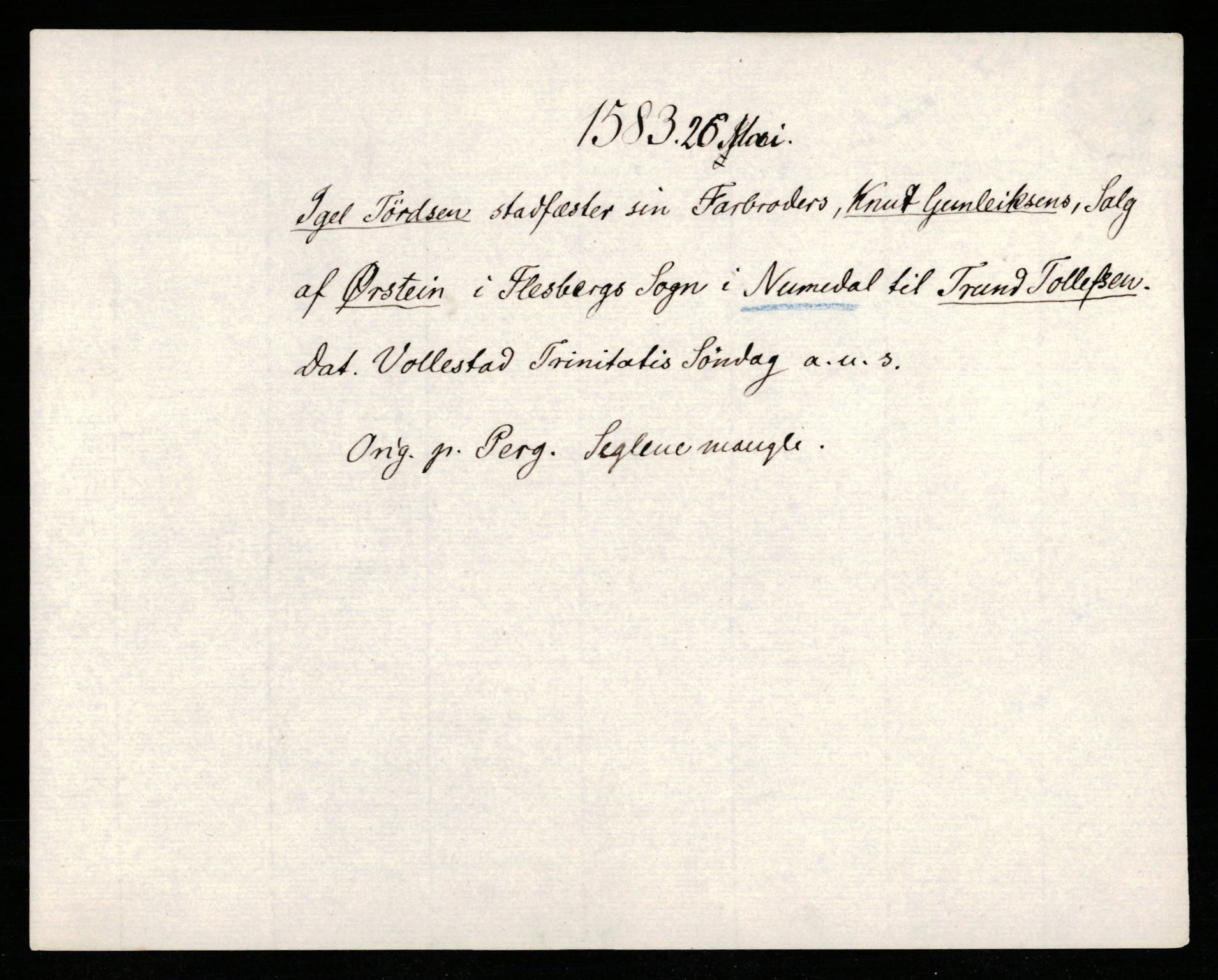 Riksarkivets diplomsamling, AV/RA-EA-5965/F35/F35b/L0002: Riksarkivets diplomer, seddelregister, 1567-1583, p. 705