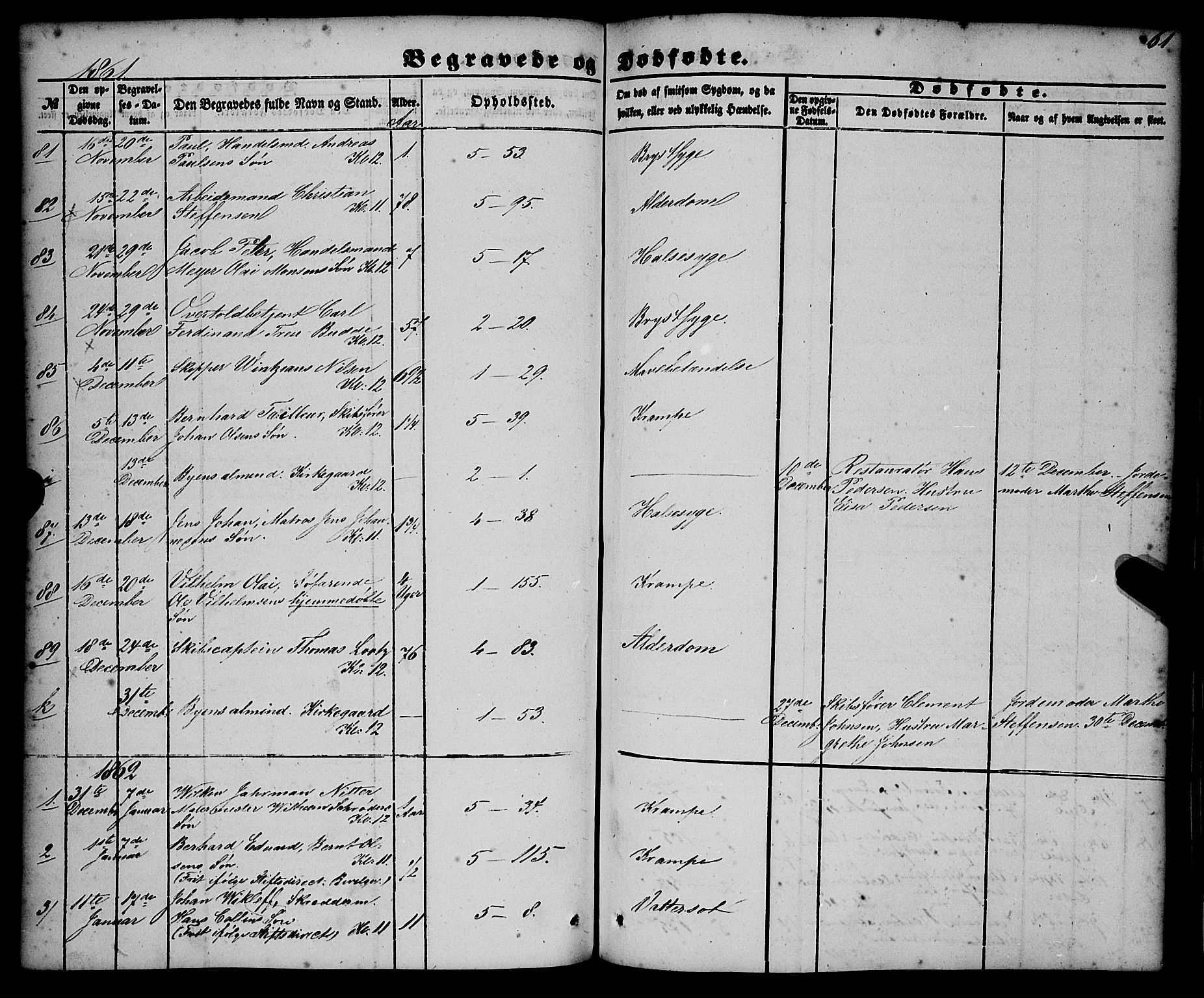 Nykirken Sokneprestembete, AV/SAB-A-77101/H/Haa/L0042: Parish register (official) no. E 2, 1850-1868, p. 61