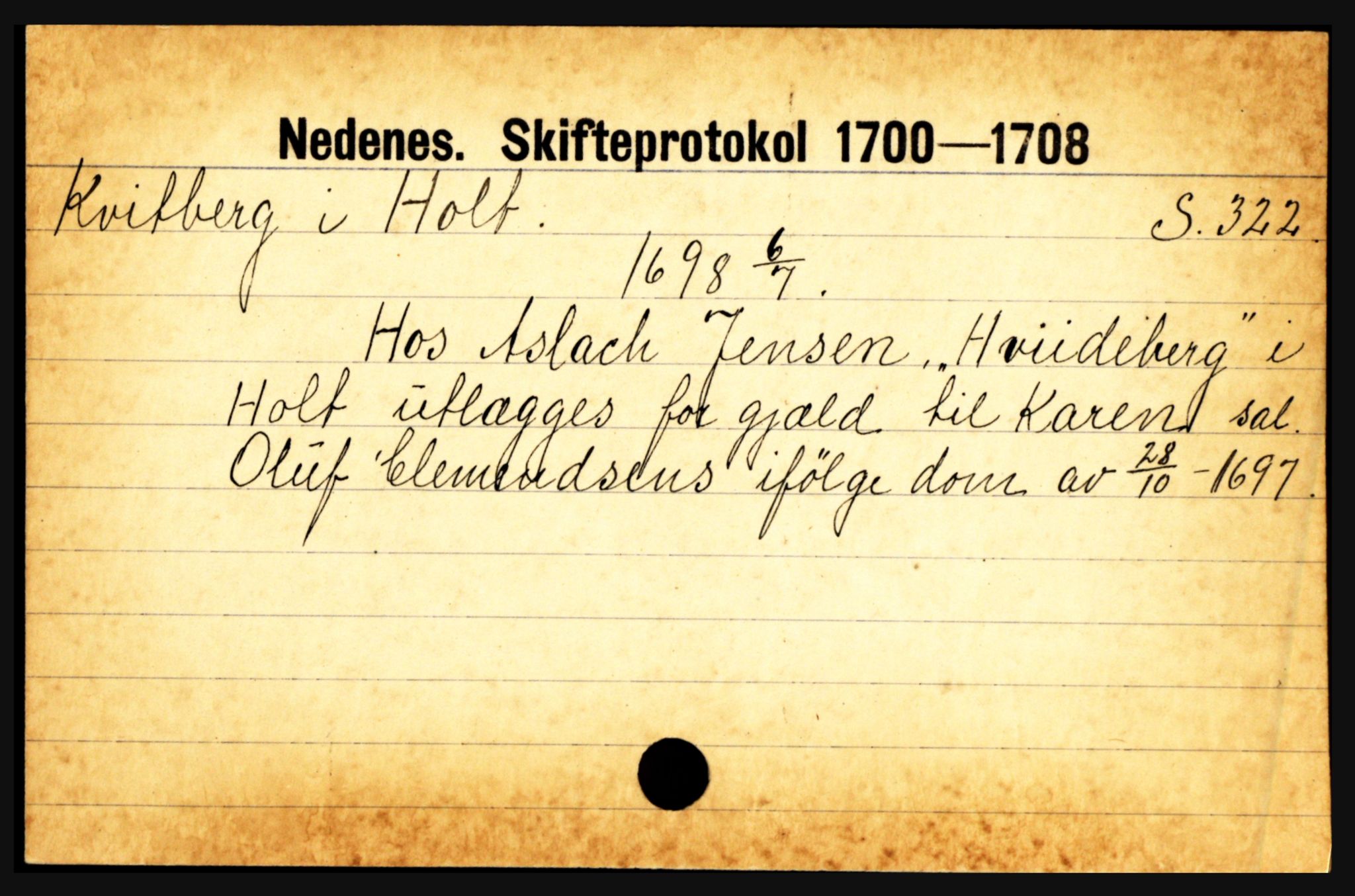 Nedenes sorenskriveri før 1824, AV/SAK-1221-0007/H, p. 16437