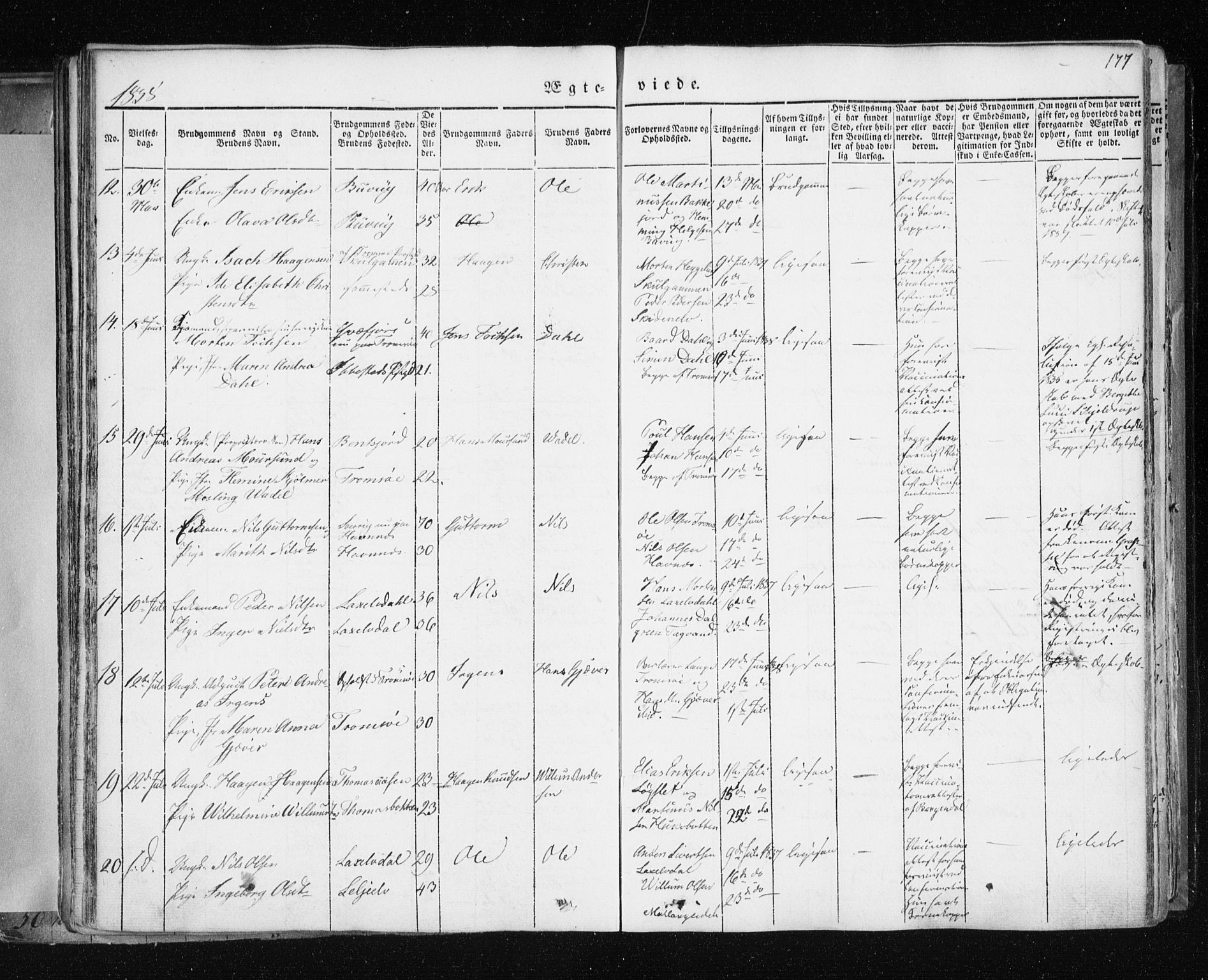 Tromsø sokneprestkontor/stiftsprosti/domprosti, SATØ/S-1343/G/Ga/L0009kirke: Parish register (official) no. 9, 1837-1847, p. 177