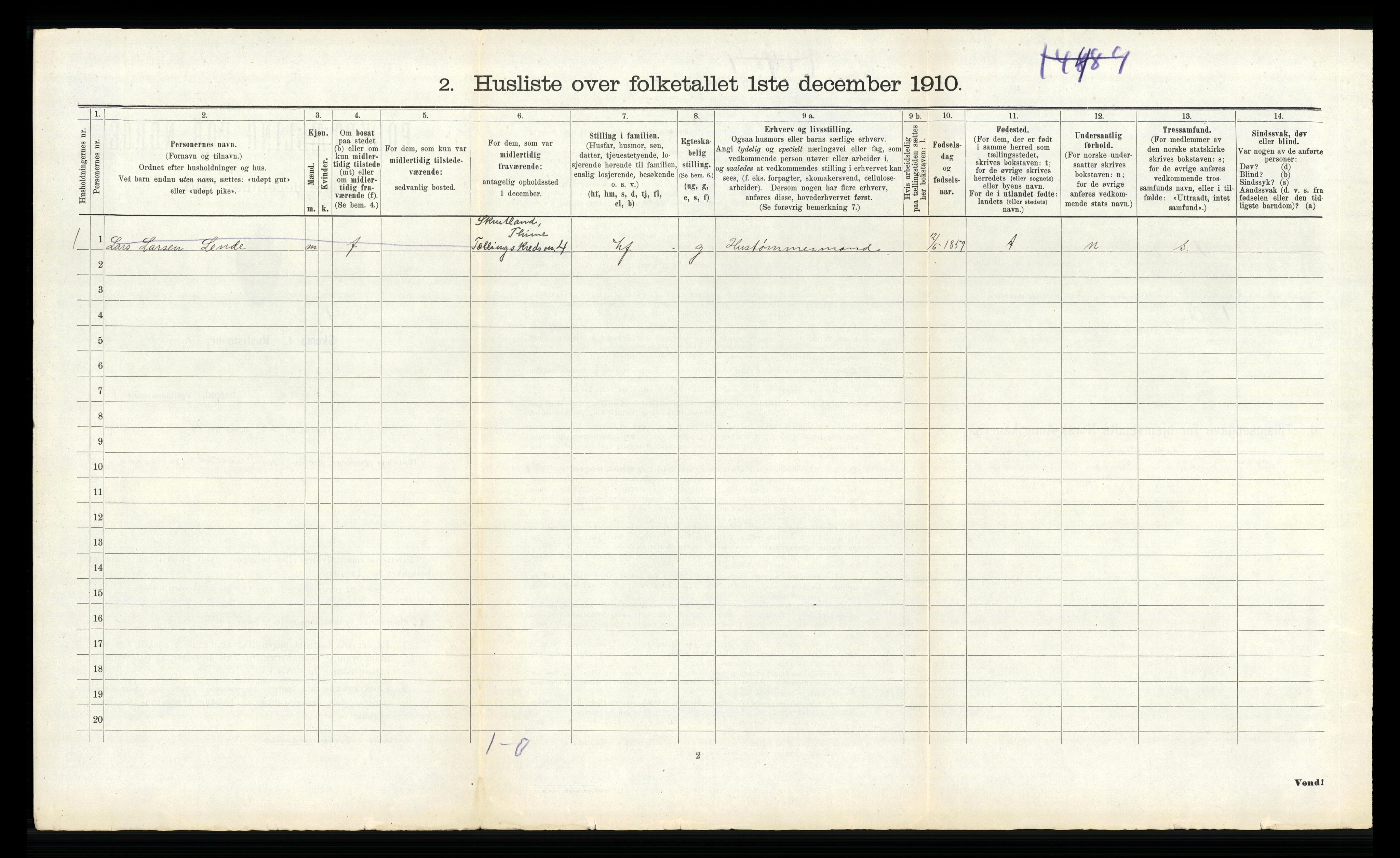 RA, 1910 census for Time, 1910, p. 986