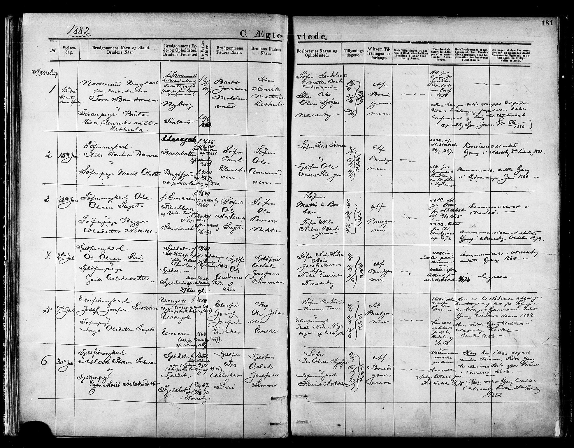 Nesseby sokneprestkontor, SATØ/S-1330/H/Ha/L0004kirke: Parish register (official) no. 4, 1877-1884, p. 181