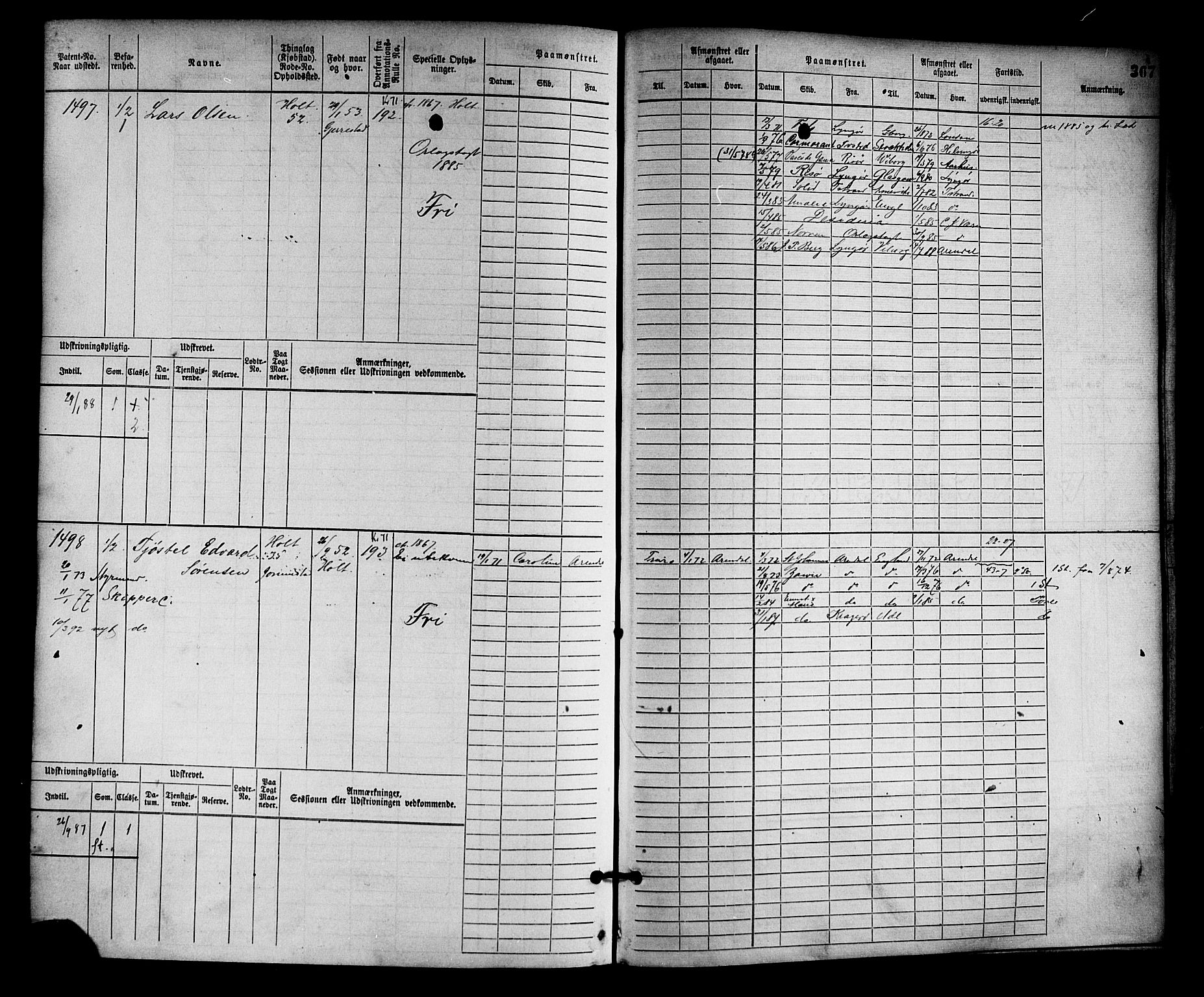 Tvedestrand mønstringskrets, AV/SAK-2031-0011/F/Fb/L0002: Hovedrulle nr 767-1528, R-3, 1868-1900, p. 376