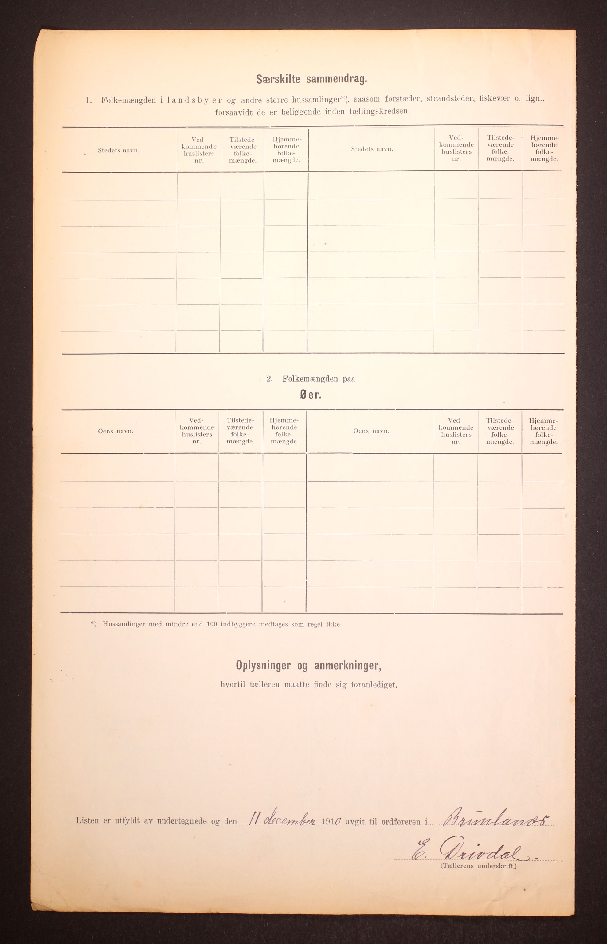 RA, 1910 census for Brunlanes, 1910, p. 7