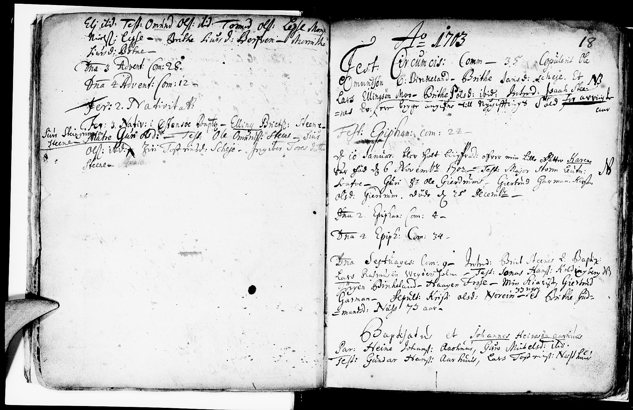 Kvam sokneprestembete, SAB/A-76201/H/Haa: Parish register (official) no. A 2, 1696-1741, p. 18