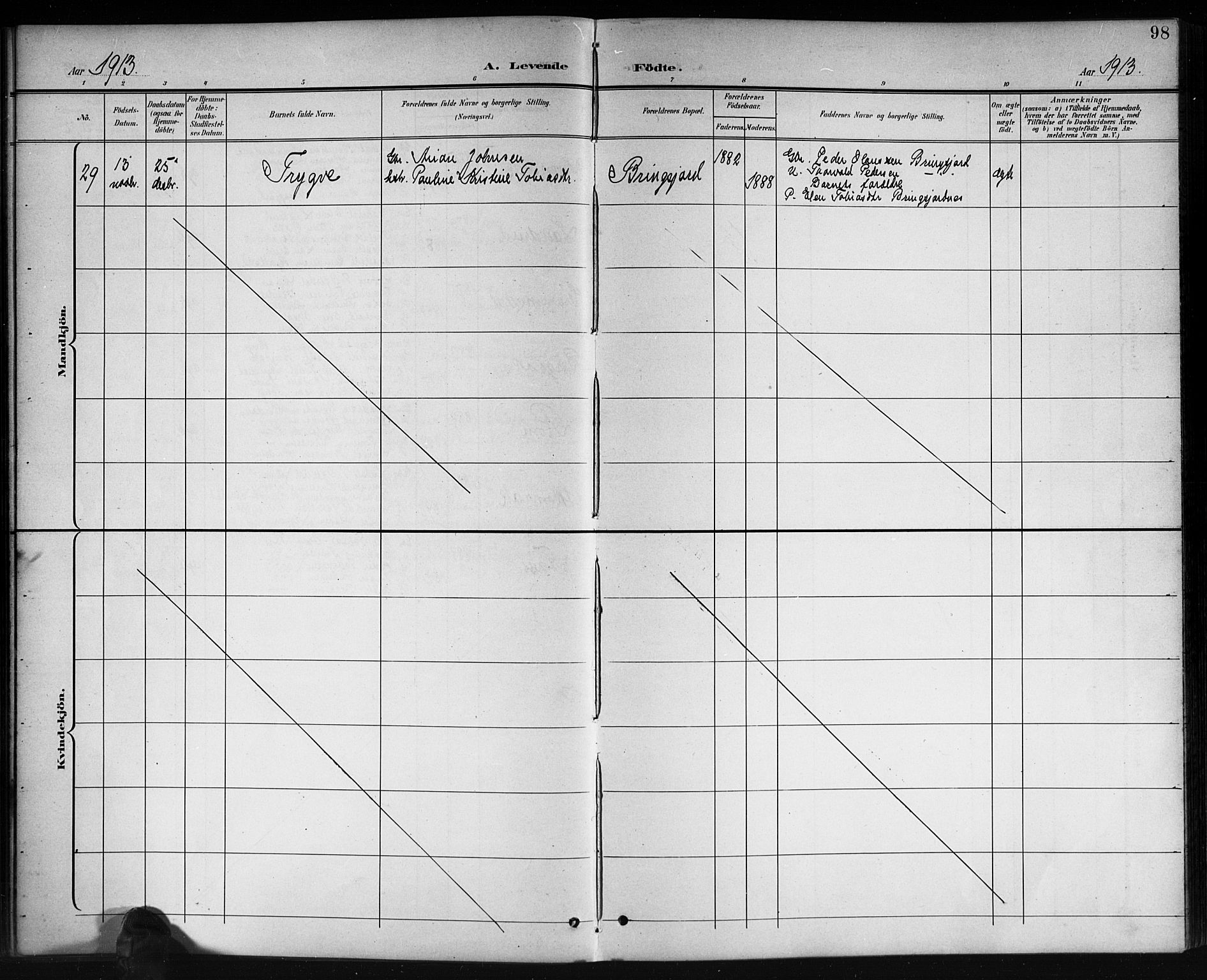 Lyngdal sokneprestkontor, AV/SAK-1111-0029/F/Fb/Fbc/L0005: Parish register (copy) no. B 5, 1897-1913, p. 98