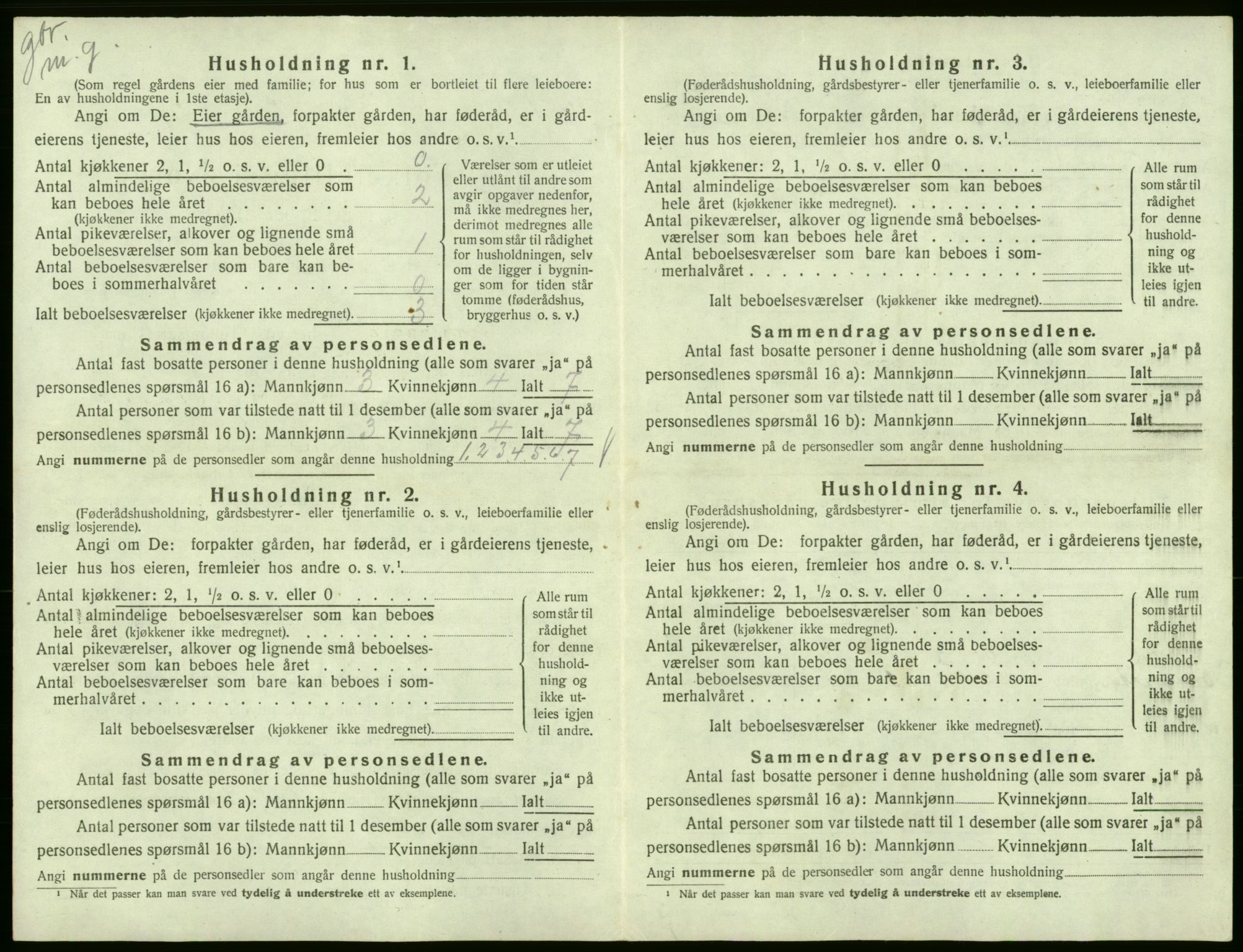 SAB, 1920 census for Ullensvang, 1920, p. 55