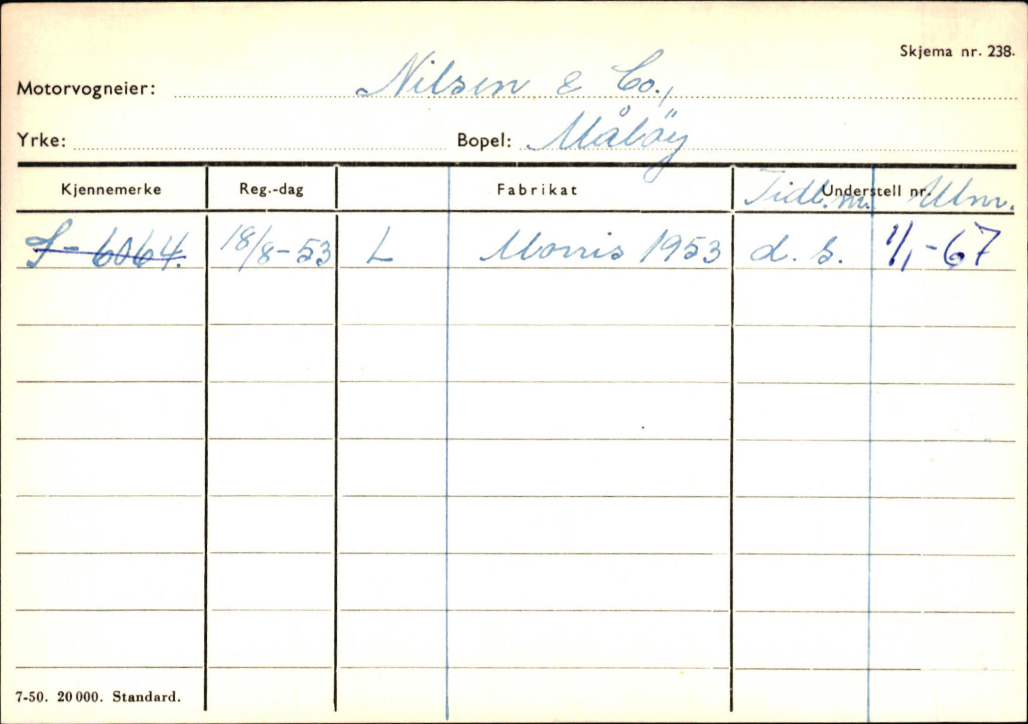 Statens vegvesen, Sogn og Fjordane vegkontor, SAB/A-5301/4/F/L0144: Registerkort Vågsøy A-R, 1945-1975, p. 2012