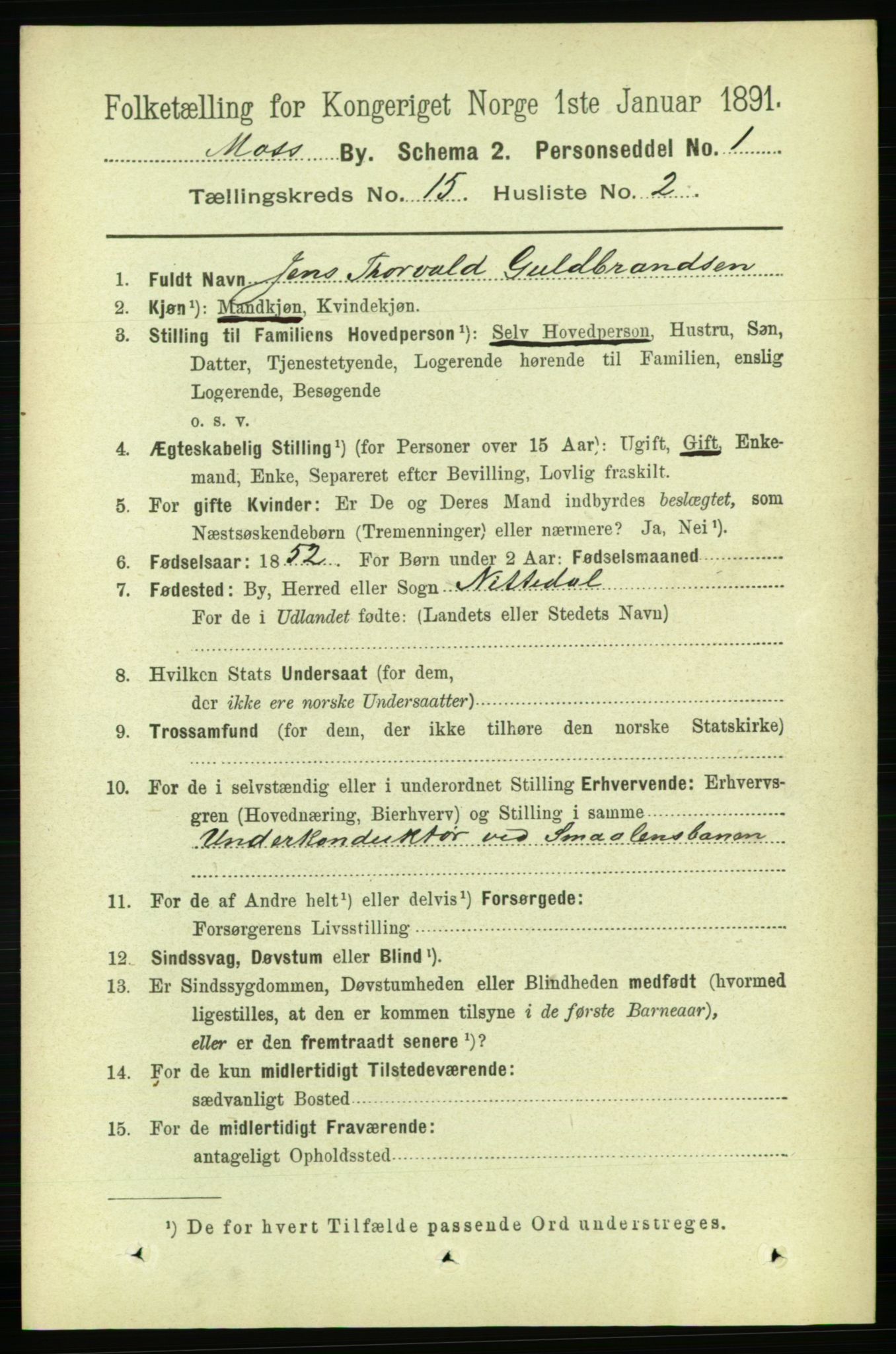 RA, 1891 census for 0104 Moss, 1891, p. 7224