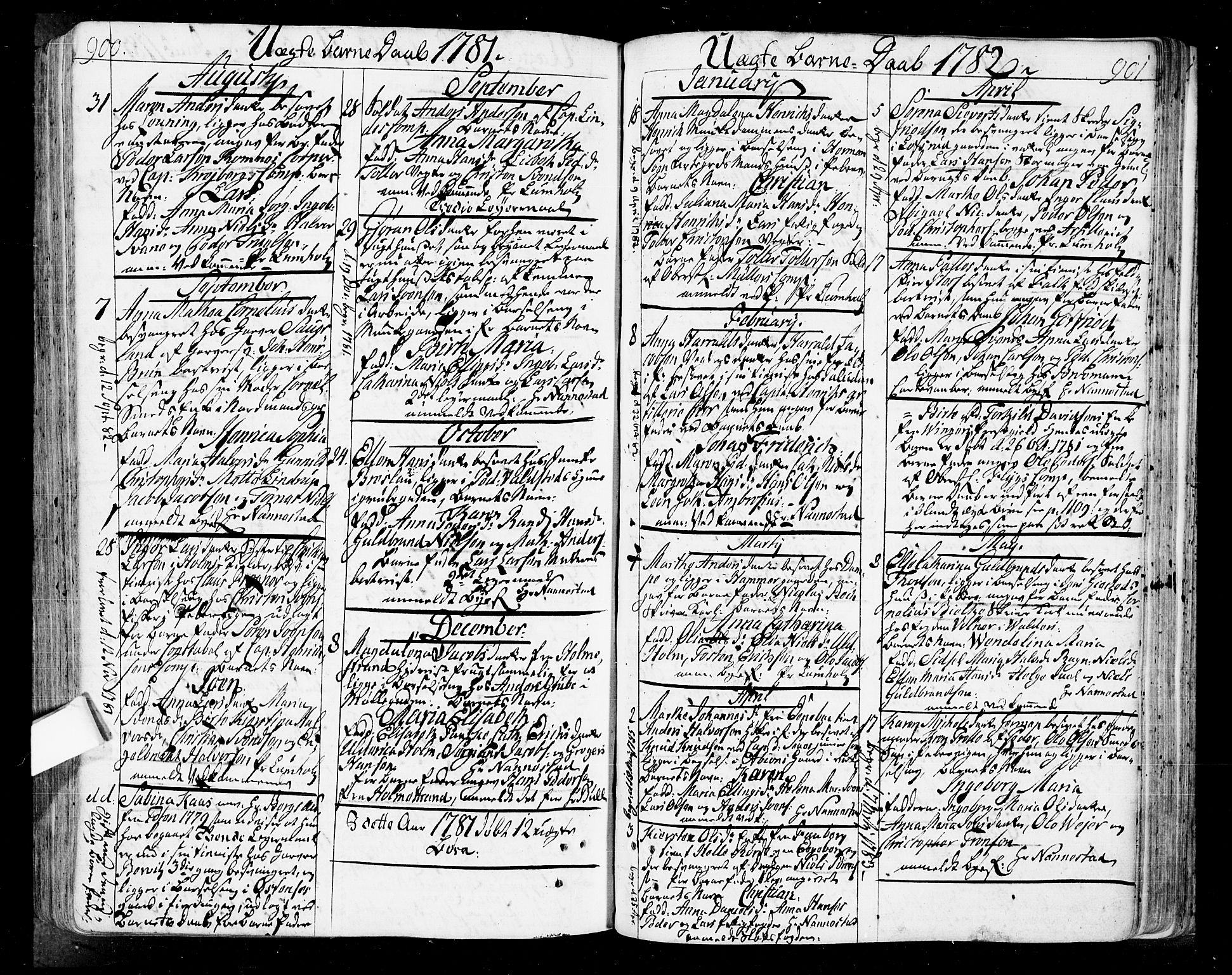 Oslo domkirke Kirkebøker, SAO/A-10752/F/Fa/L0004: Parish register (official) no. 4, 1743-1786, p. 900-901
