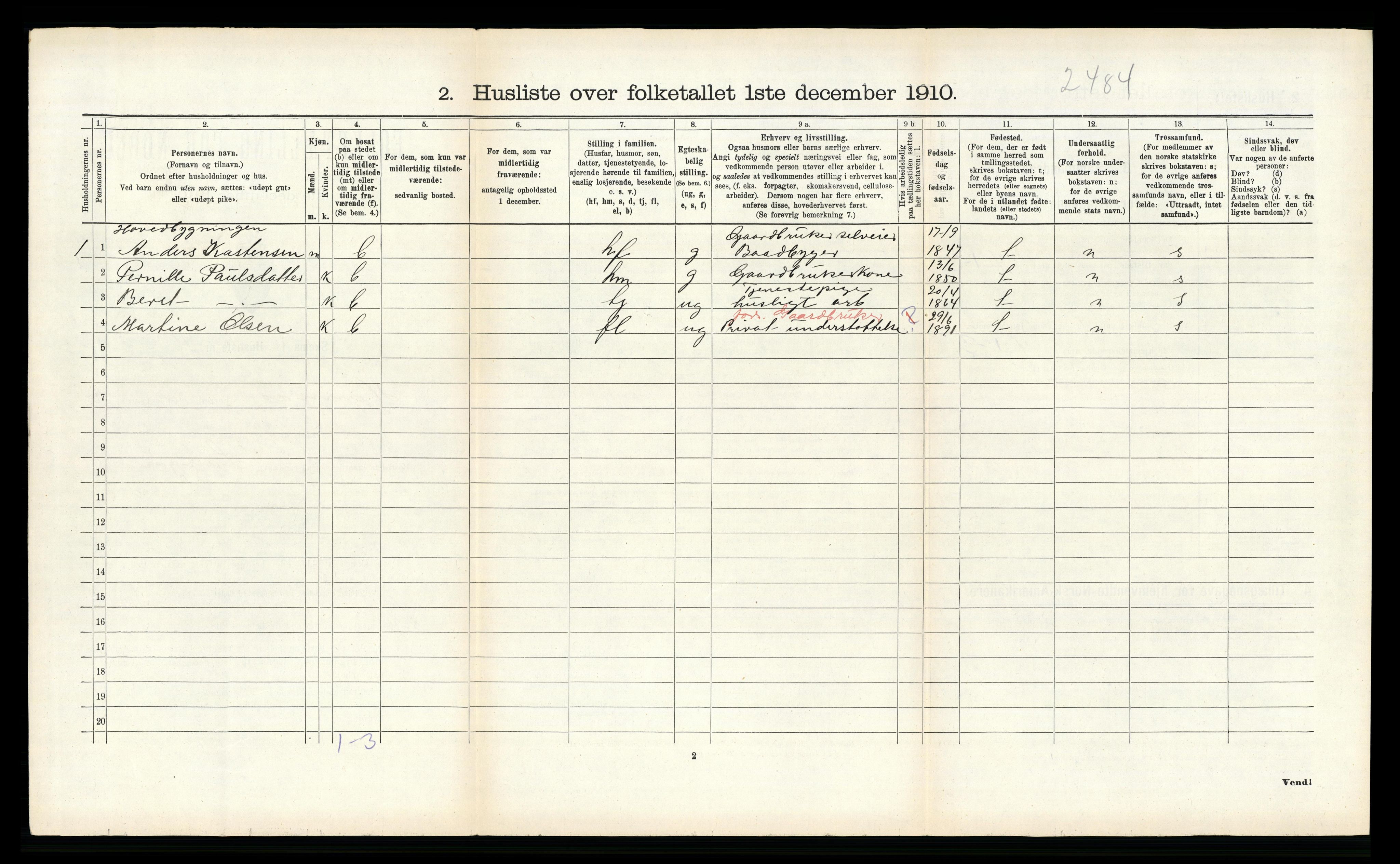 RA, 1910 census for Hemnes, 1910, p. 967