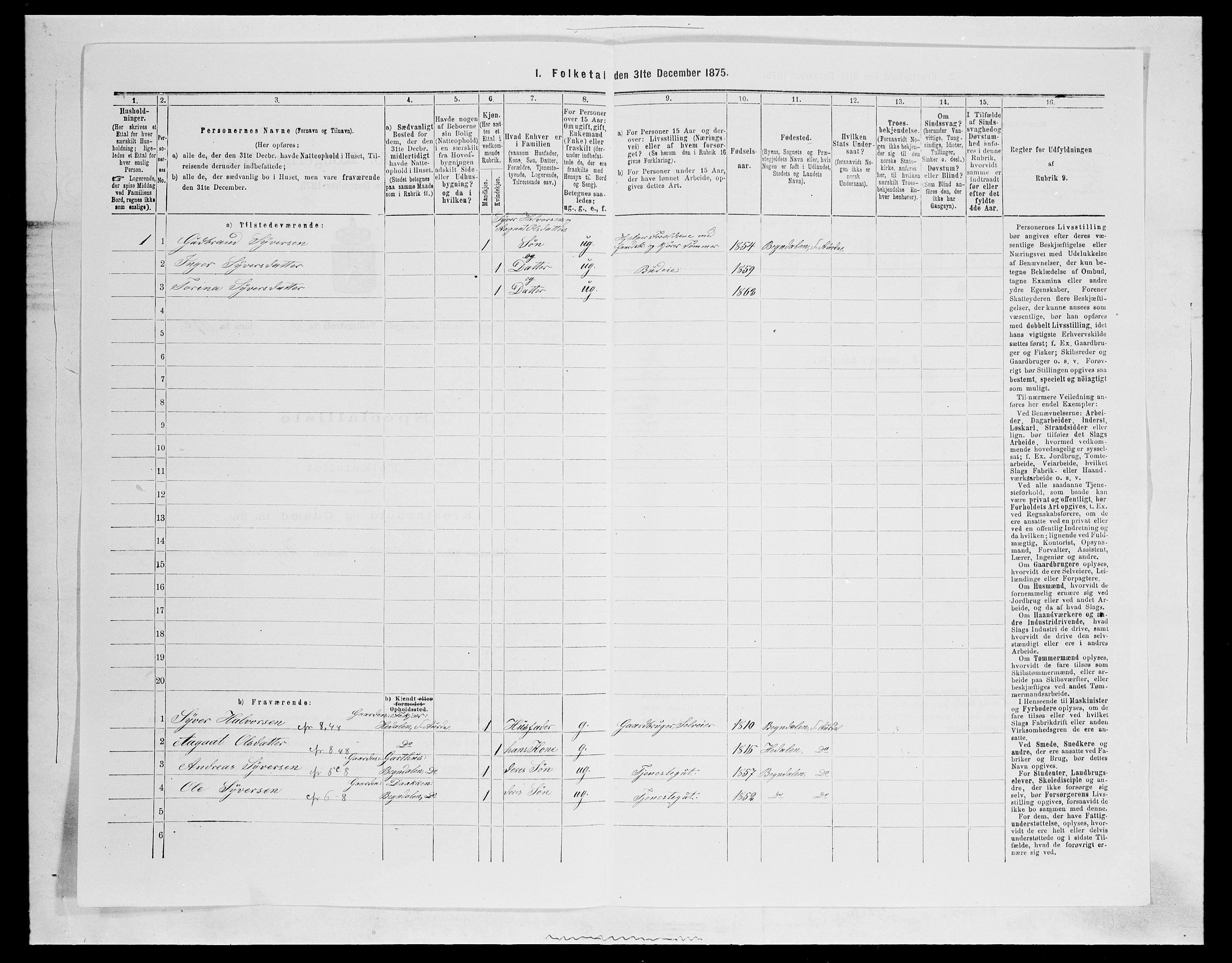 SAH, 1875 census for 0540P Sør-Aurdal, 1875, p. 980