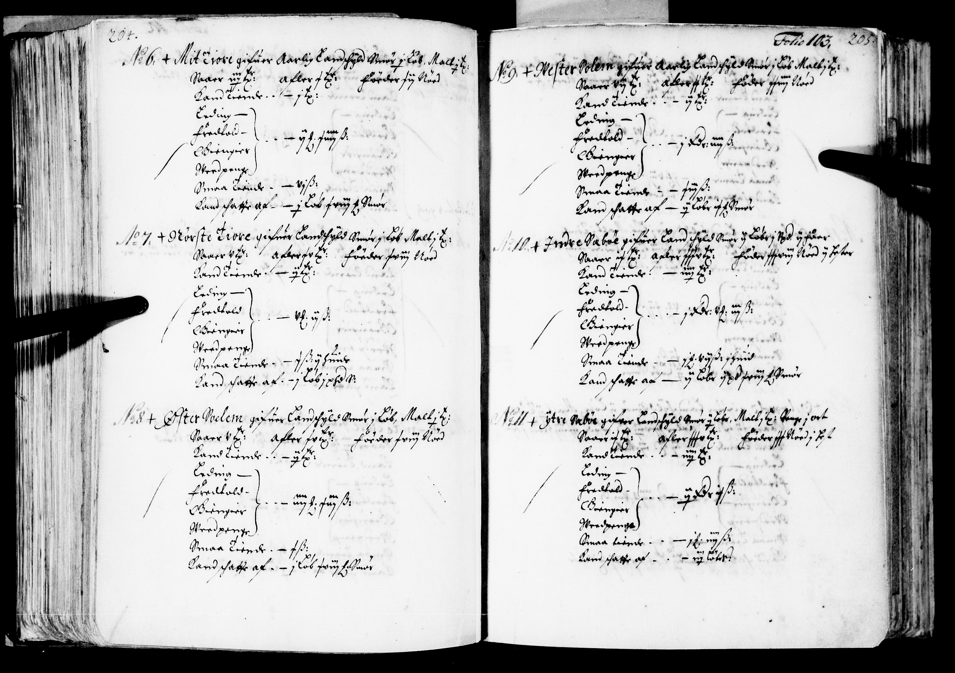 Rentekammeret inntil 1814, Realistisk ordnet avdeling, RA/EA-4070/N/Nb/Nba/L0039: Nordhordland fogderi, 1667, p. 102b-103a