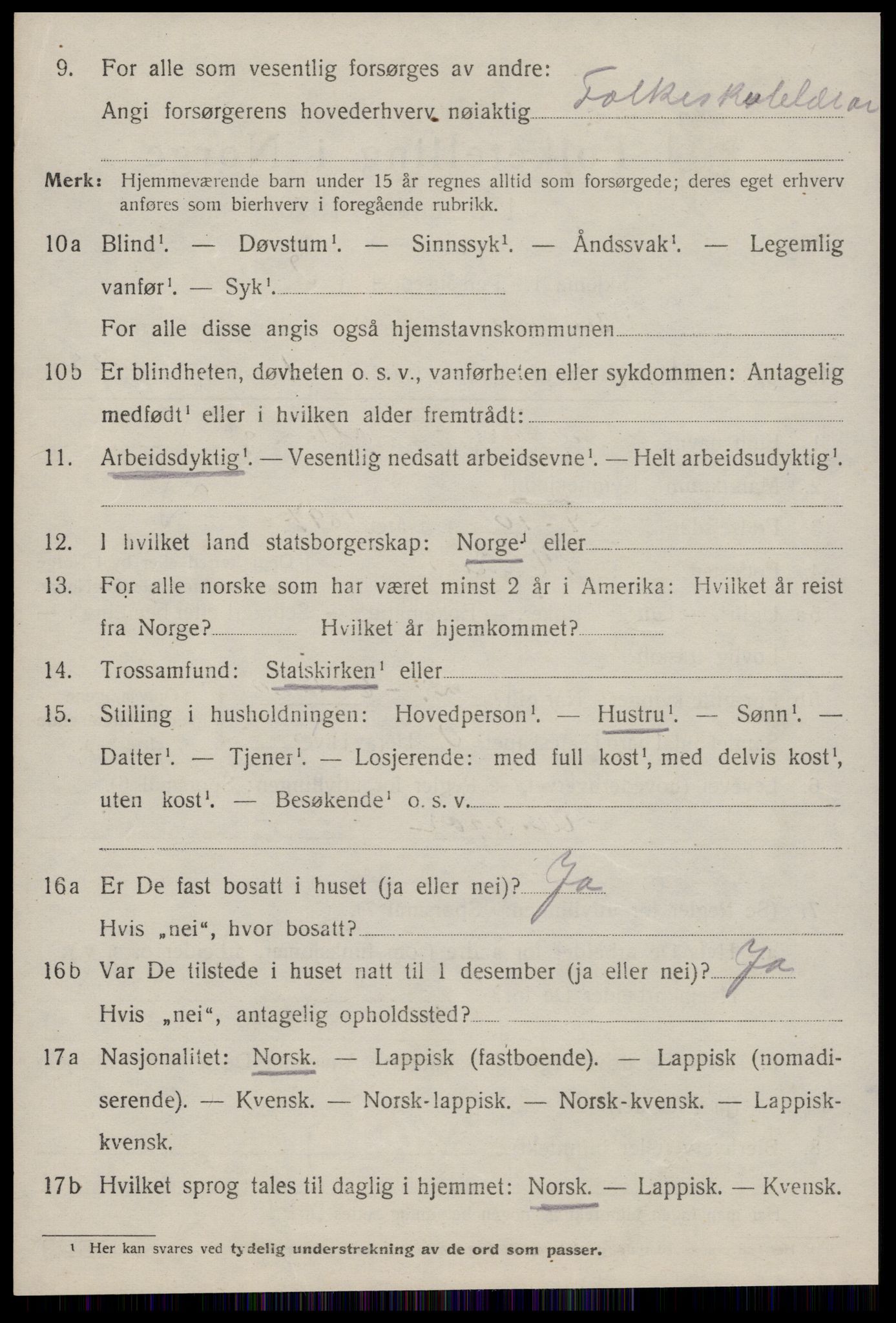 SAT, 1920 census for Melhus, 1920, p. 964