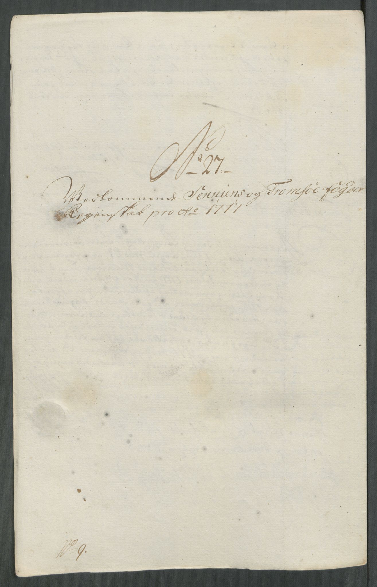 Rentekammeret inntil 1814, Reviderte regnskaper, Fogderegnskap, AV/RA-EA-4092/R68/L4763: Fogderegnskap Senja og Troms, 1717, p. 249