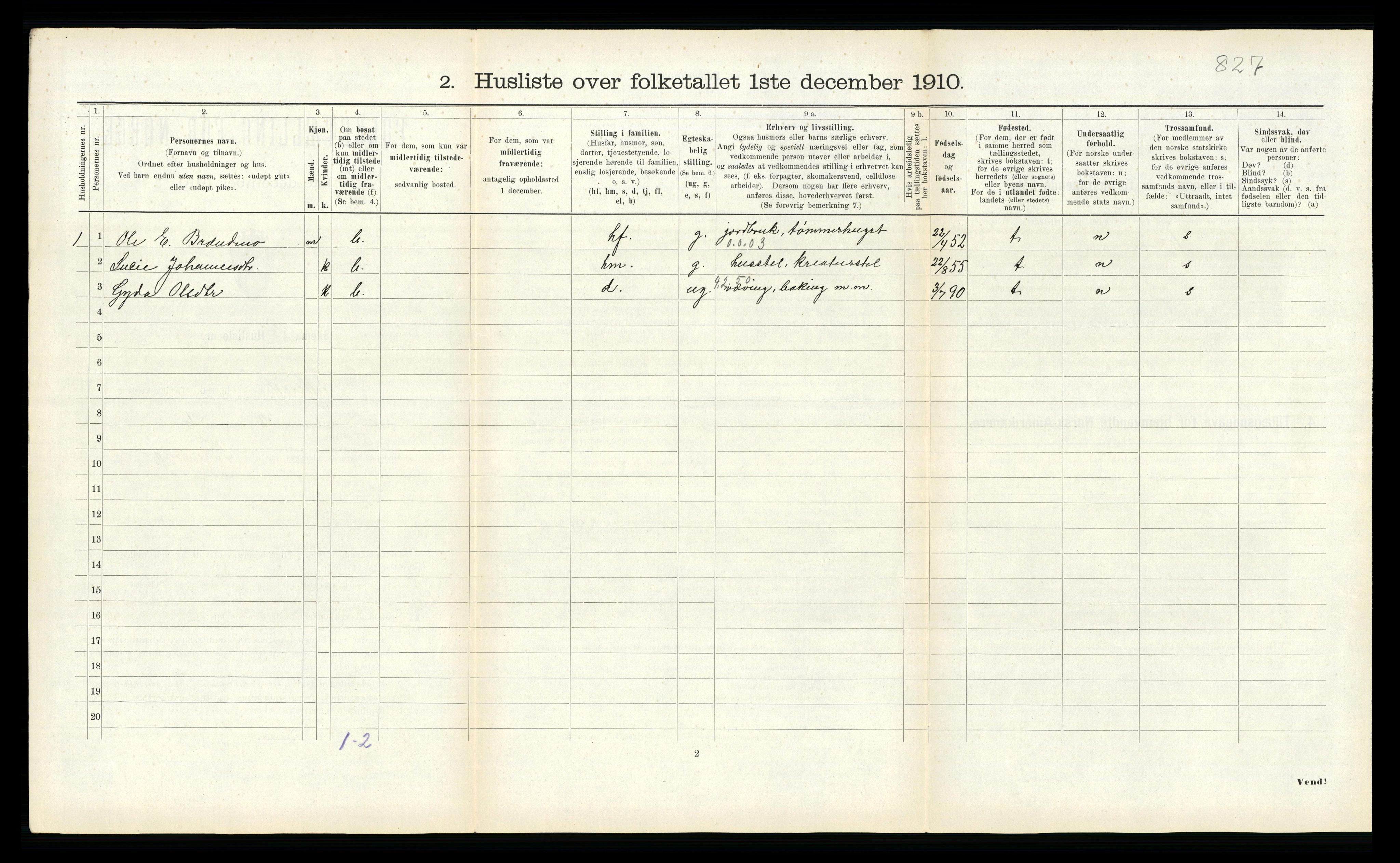 RA, 1910 census for Meråker, 1910, p. 389