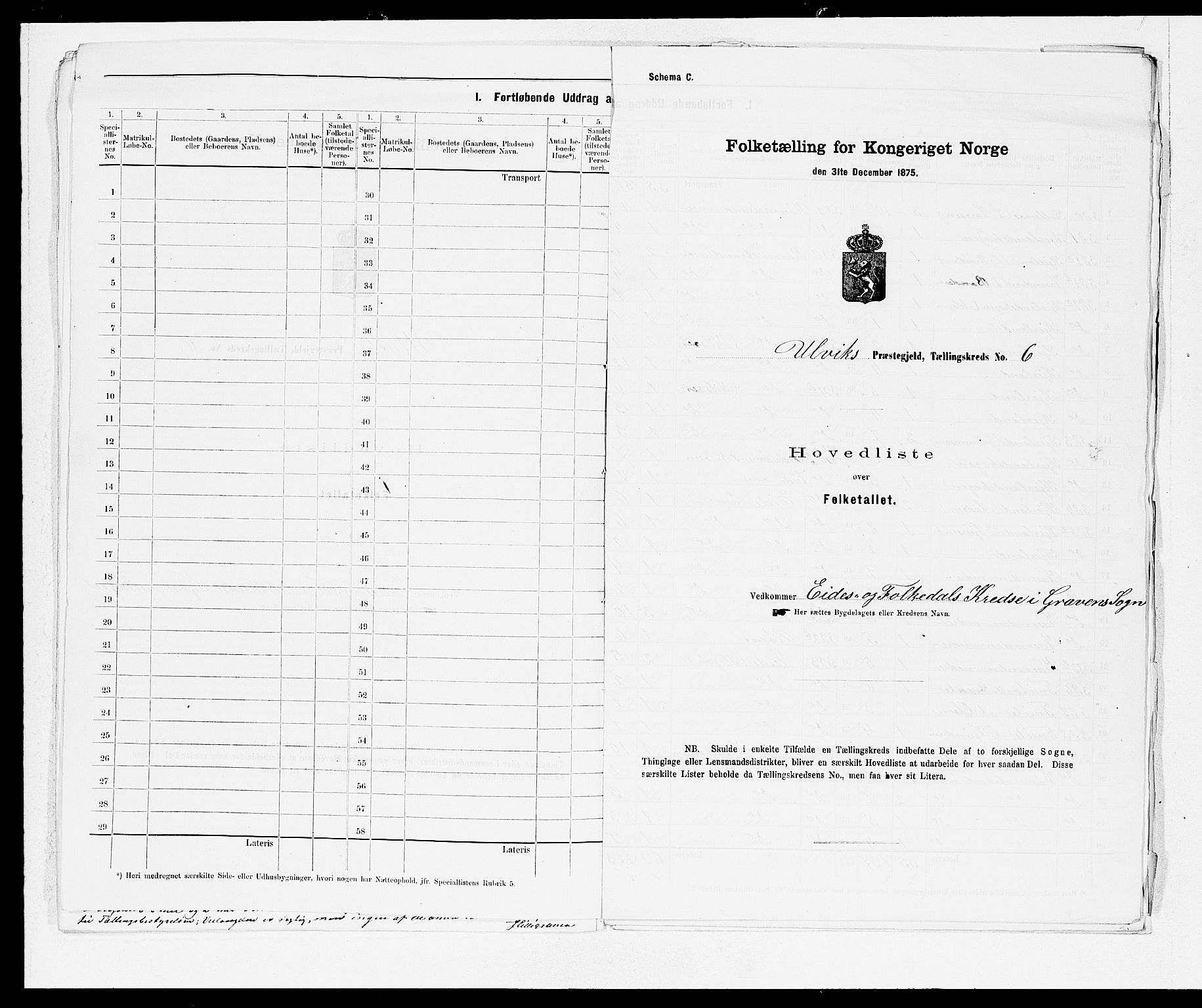 SAB, 1875 census for 1233P Ulvik, 1875, p. 15