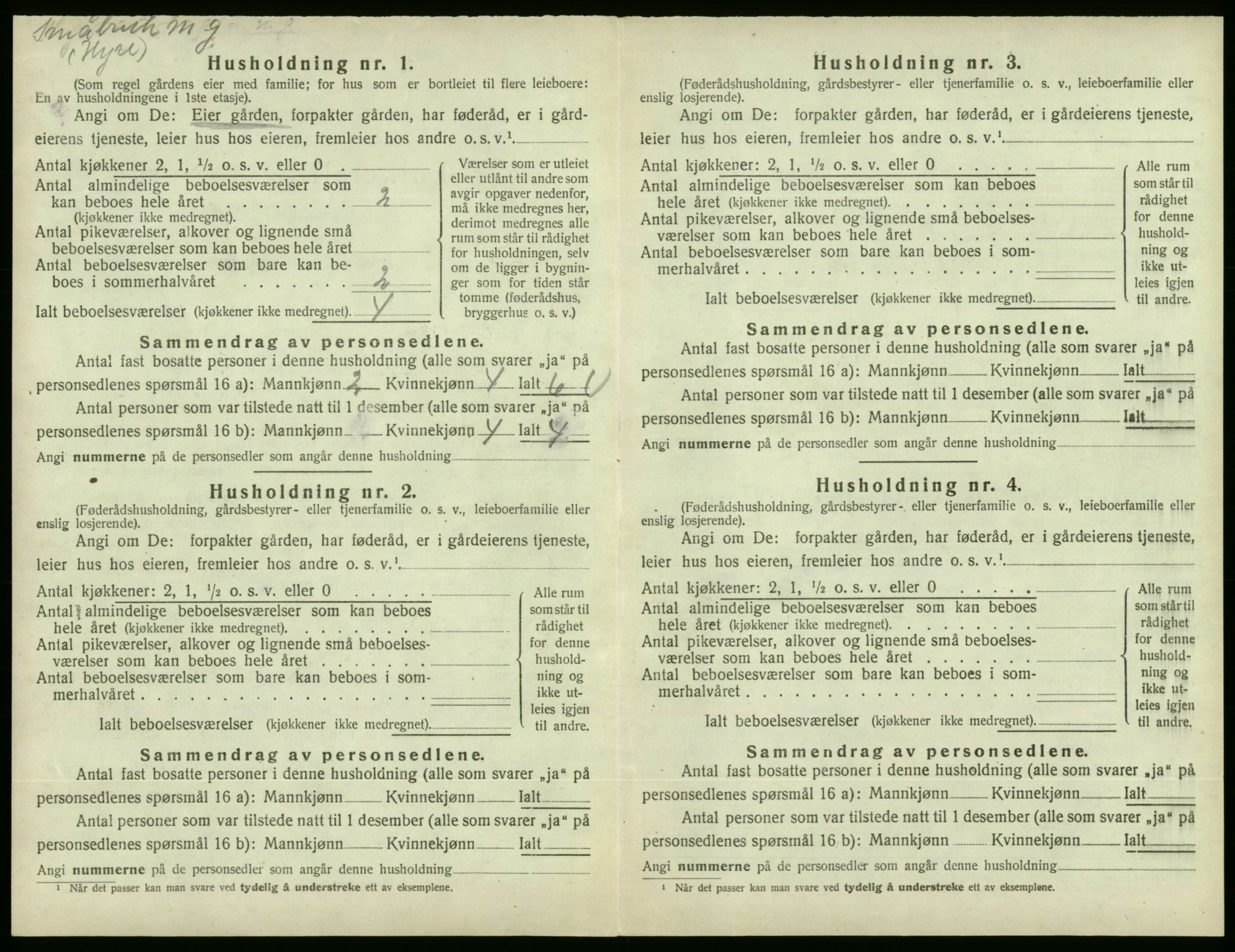 SAB, 1920 census for Fjelberg, 1920, p. 130