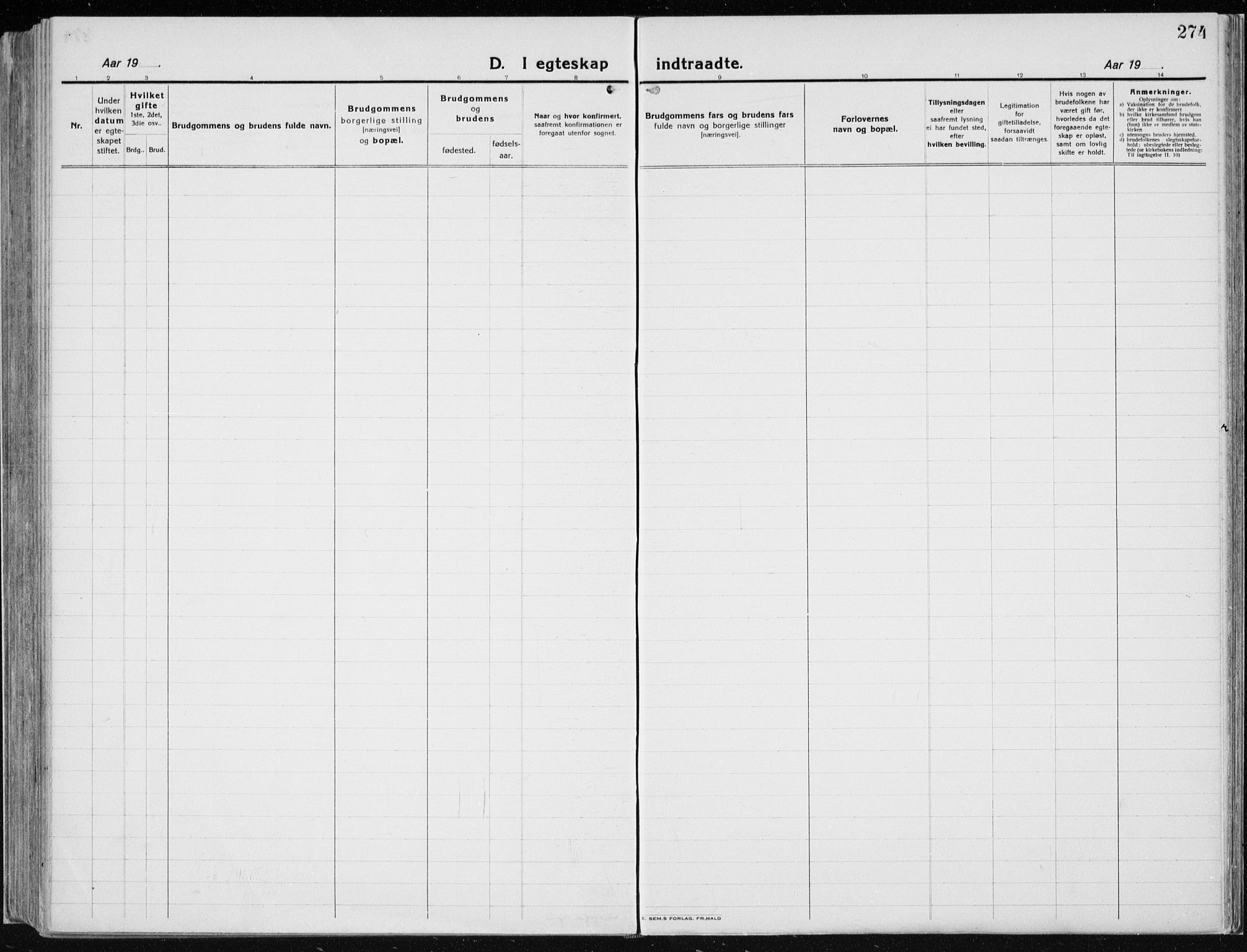 Vardal prestekontor, SAH/PREST-100/H/Ha/Haa/L0015: Parish register (official) no. 15, 1923-1937, p. 274