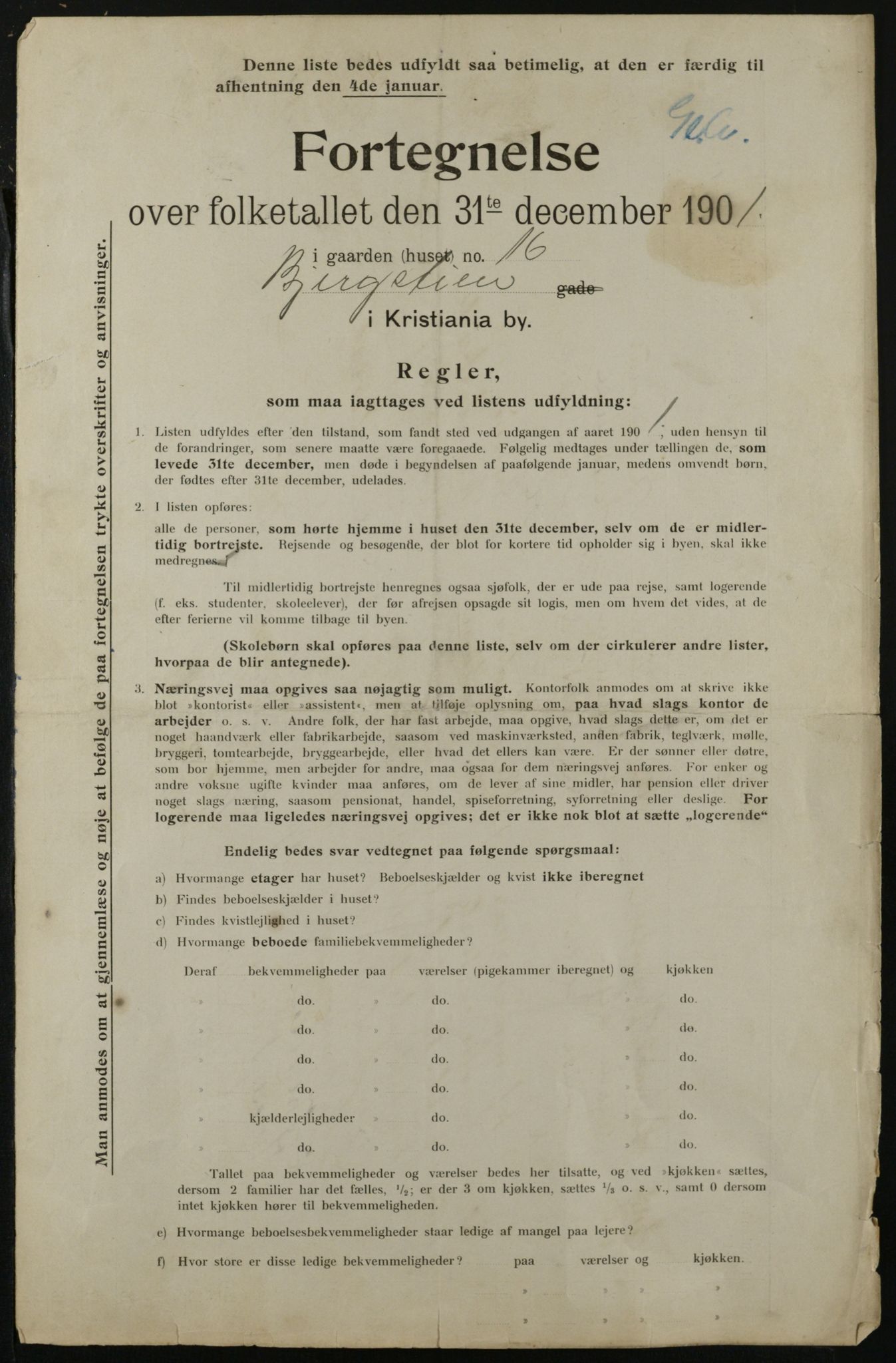 OBA, Municipal Census 1901 for Kristiania, 1901, p. 786