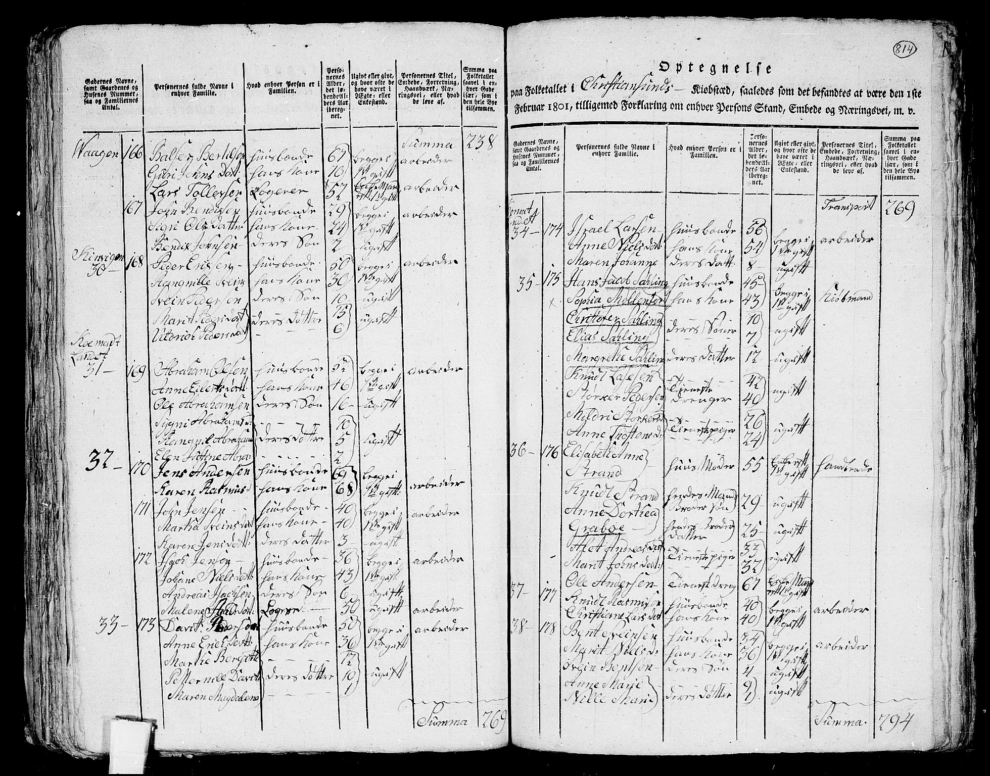 RA, 1801 census for 1553P Kvernes, 1801, p. 813b-814a