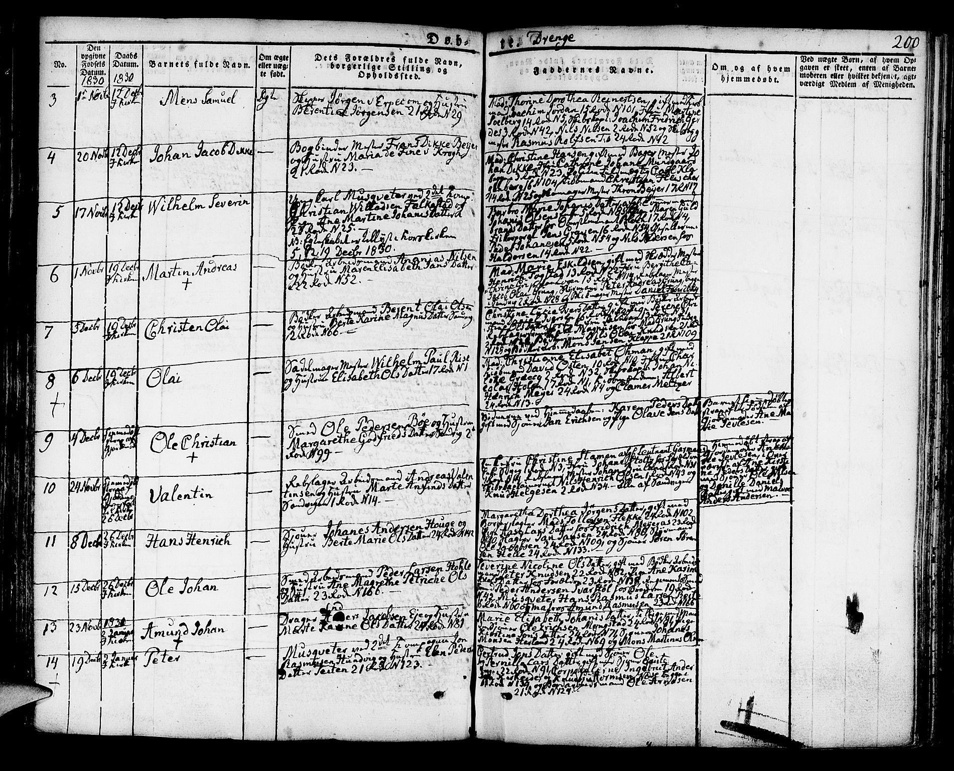 Korskirken sokneprestembete, AV/SAB-A-76101/H/Hab: Parish register (copy) no. A 3, 1821-1831, p. 200