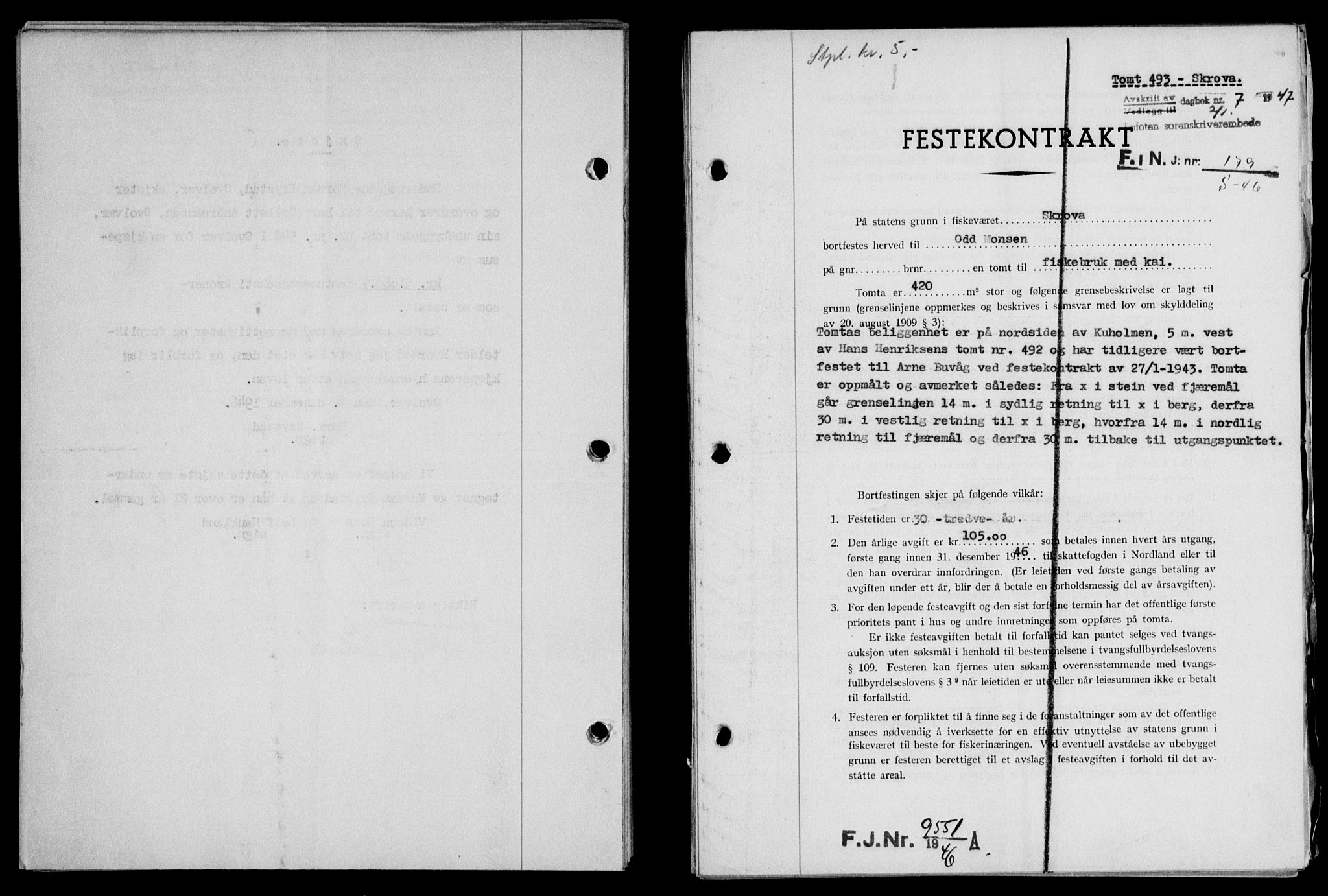 Lofoten sorenskriveri, SAT/A-0017/1/2/2C/L0015a: Mortgage book no. 15a, 1946-1947, Diary no: : 7/1947