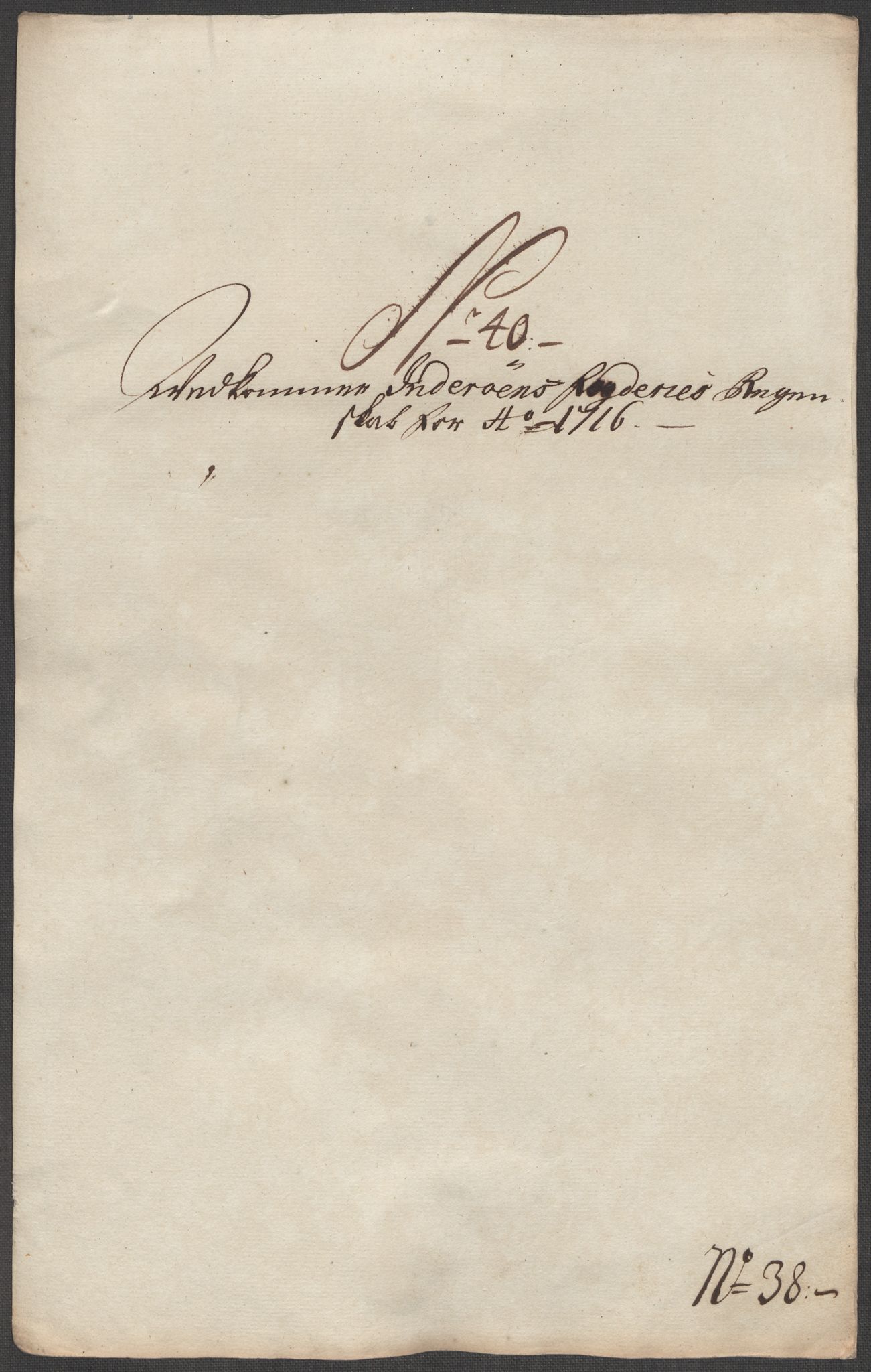 Rentekammeret inntil 1814, Reviderte regnskaper, Fogderegnskap, AV/RA-EA-4092/R63/L4324: Fogderegnskap Inderøy, 1716, p. 301