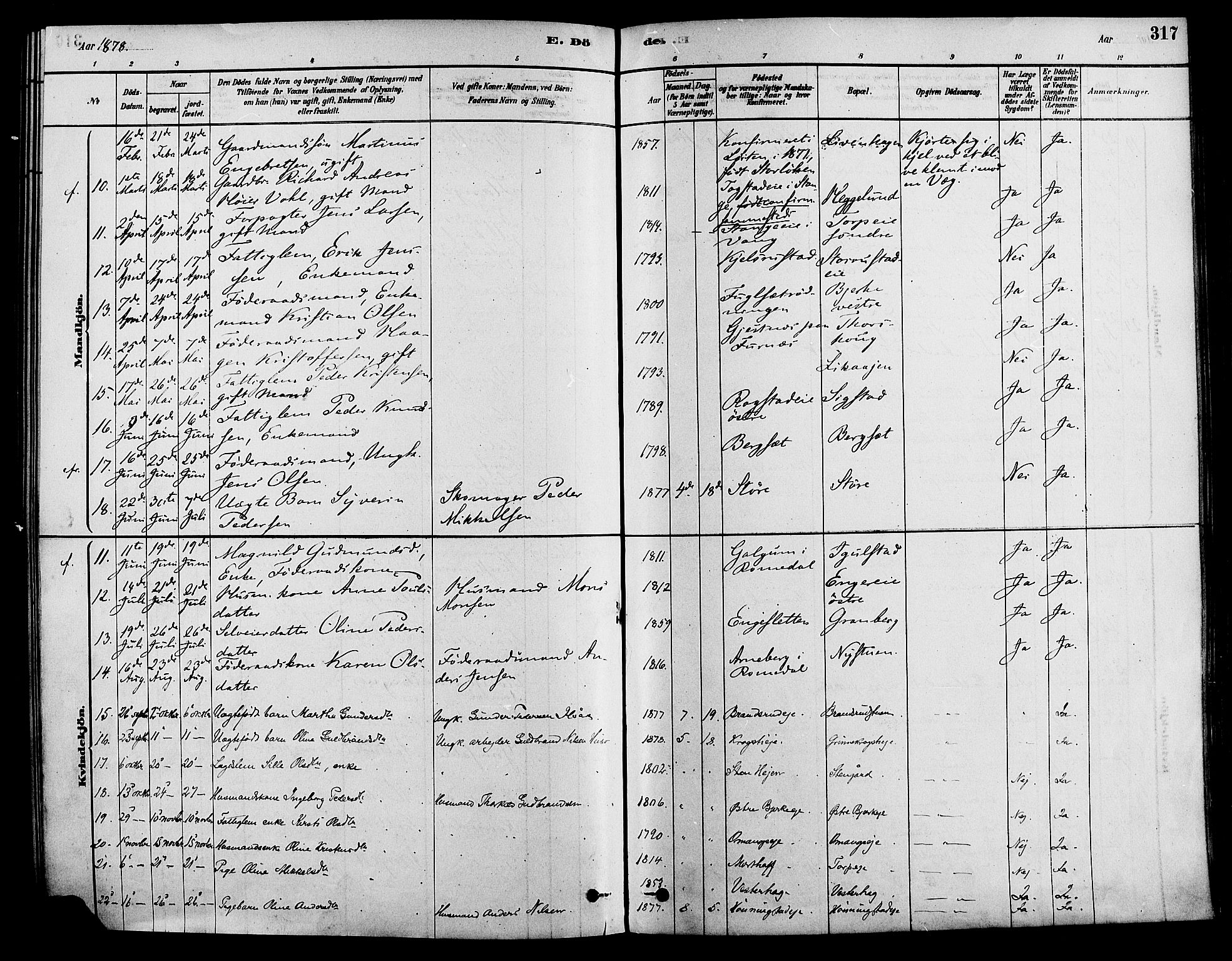 Løten prestekontor, AV/SAH-PREST-022/K/Ka/L0009: Parish register (official) no. 9, 1878-1891, p. 317