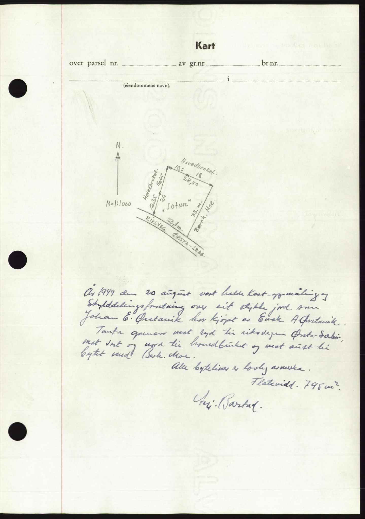 Søre Sunnmøre sorenskriveri, AV/SAT-A-4122/1/2/2C/L0085: Mortgage book no. 11A, 1949-1949, Diary no: : 1984/1949