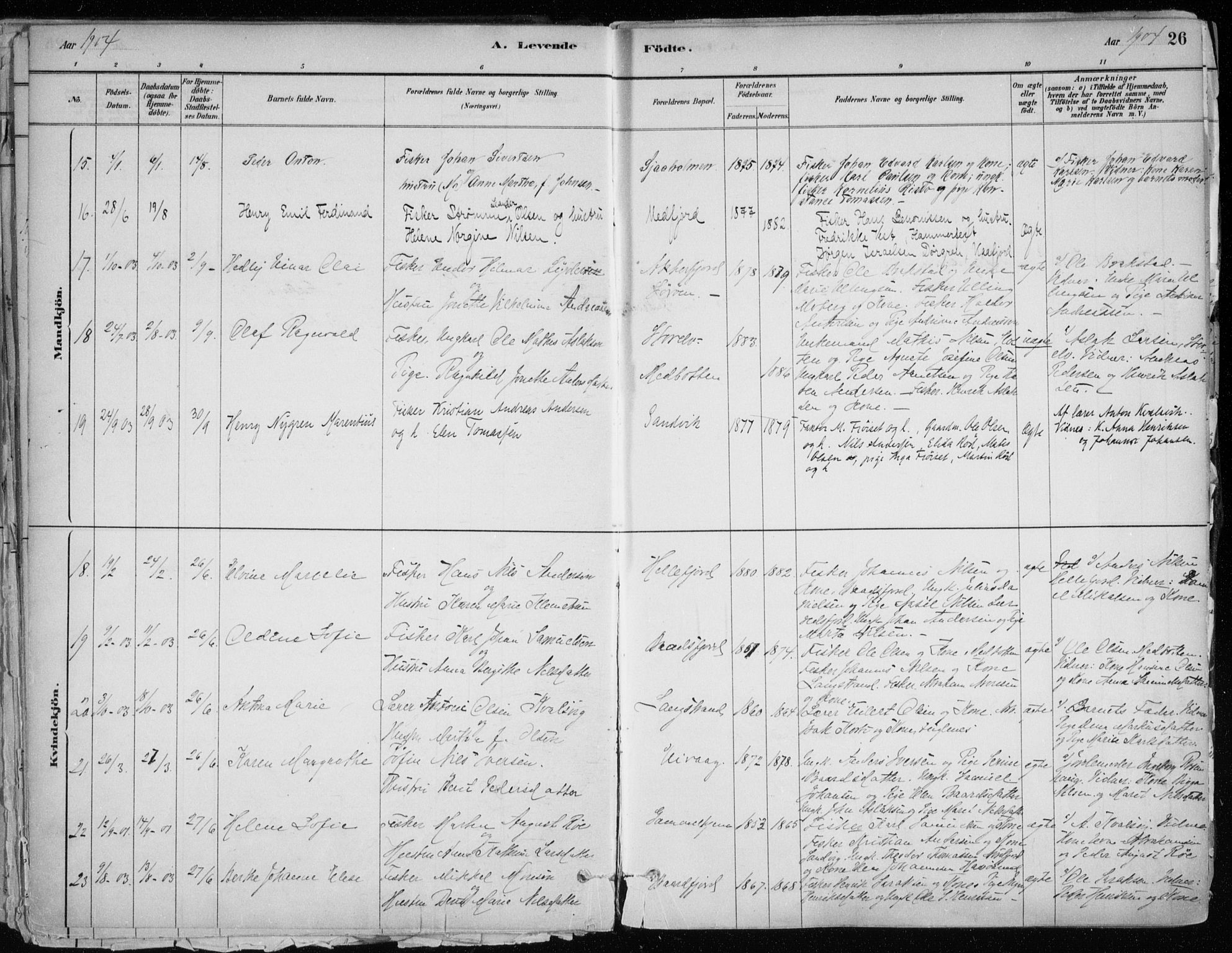 Hammerfest sokneprestkontor, SATØ/S-1347/H/Ha/L0013.kirke: Parish register (official) no. 13, 1898-1917, p. 26
