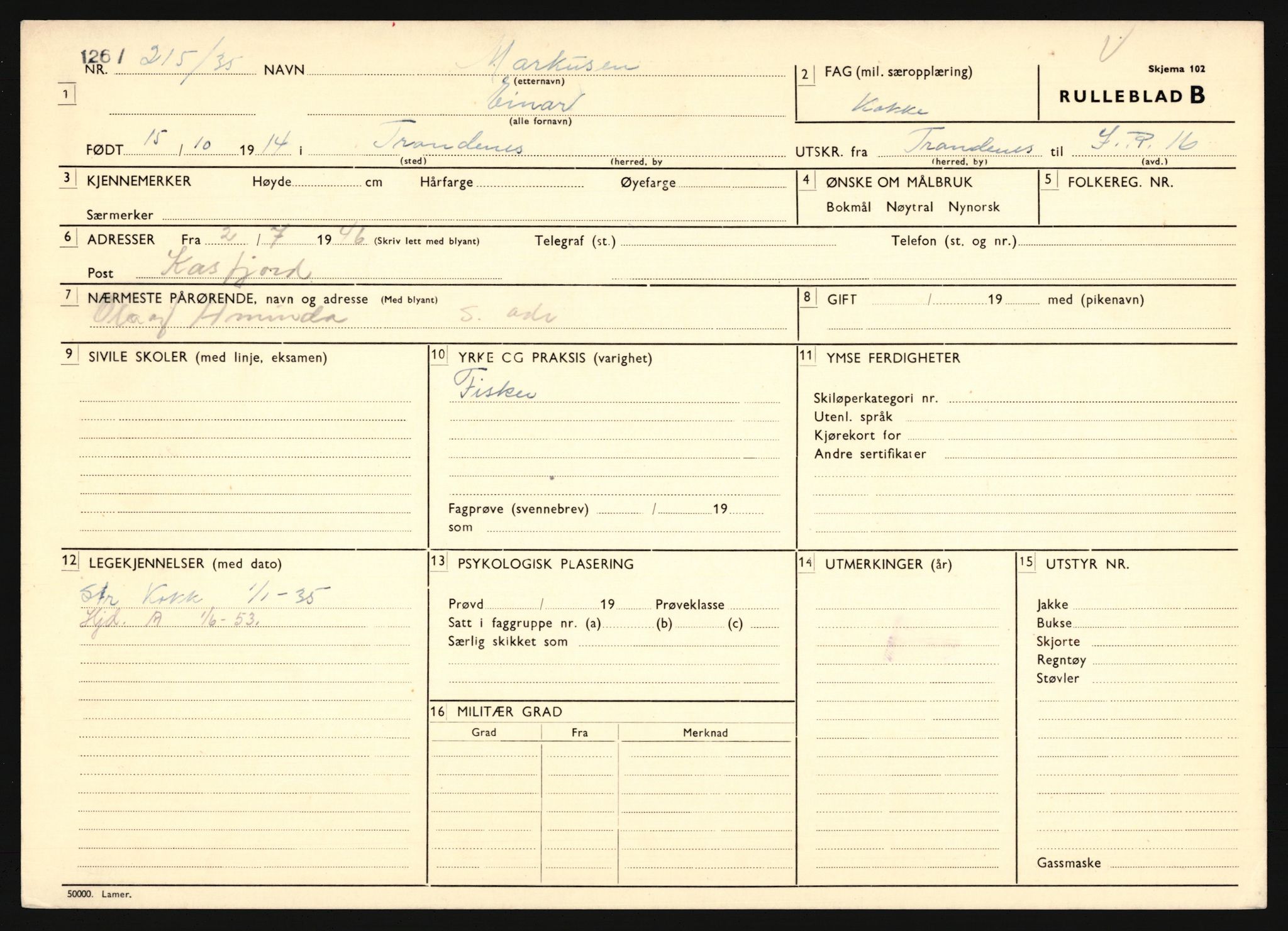 Forsvaret, Troms infanteriregiment nr. 16, AV/RA-RAFA-3146/P/Pa/L0019: Rulleblad for regimentets menige mannskaper, årsklasse 1935, 1935, p. 731