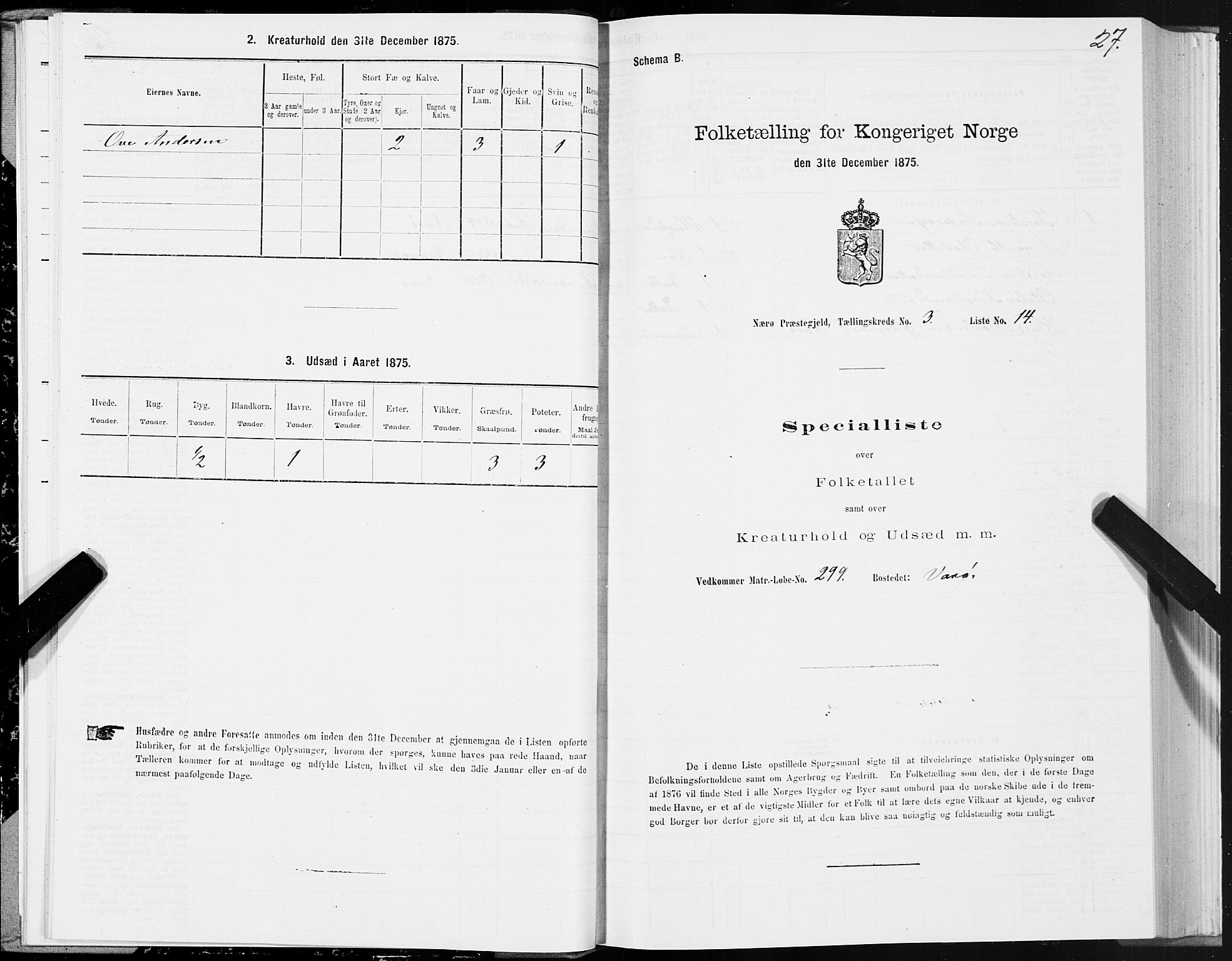 SAT, 1875 census for 1751P Nærøy, 1875, p. 2027