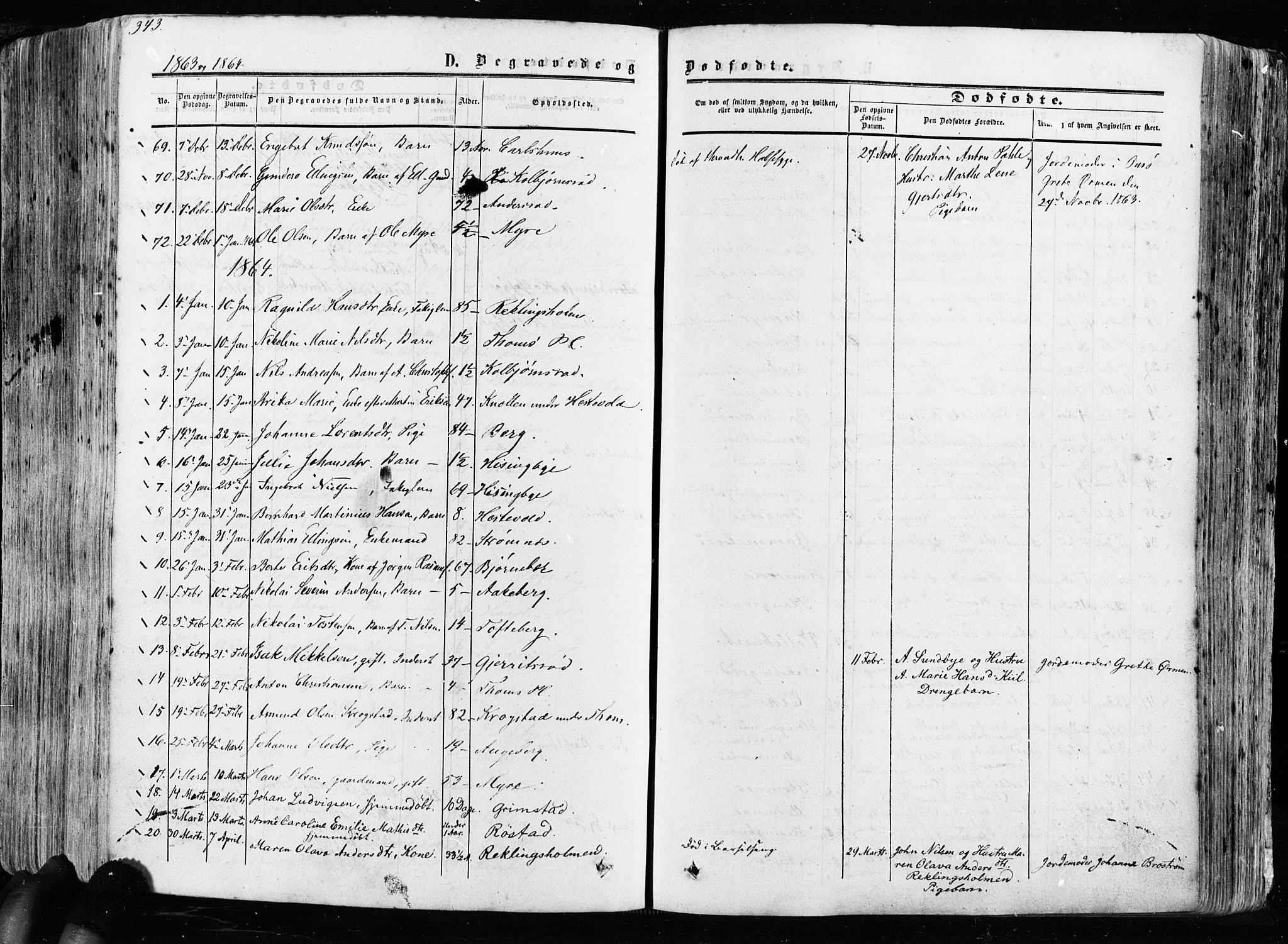 Råde prestekontor kirkebøker, AV/SAO-A-2009/F/Fa/L0006: Parish register (official) no. 6, 1854-1877, p. 343